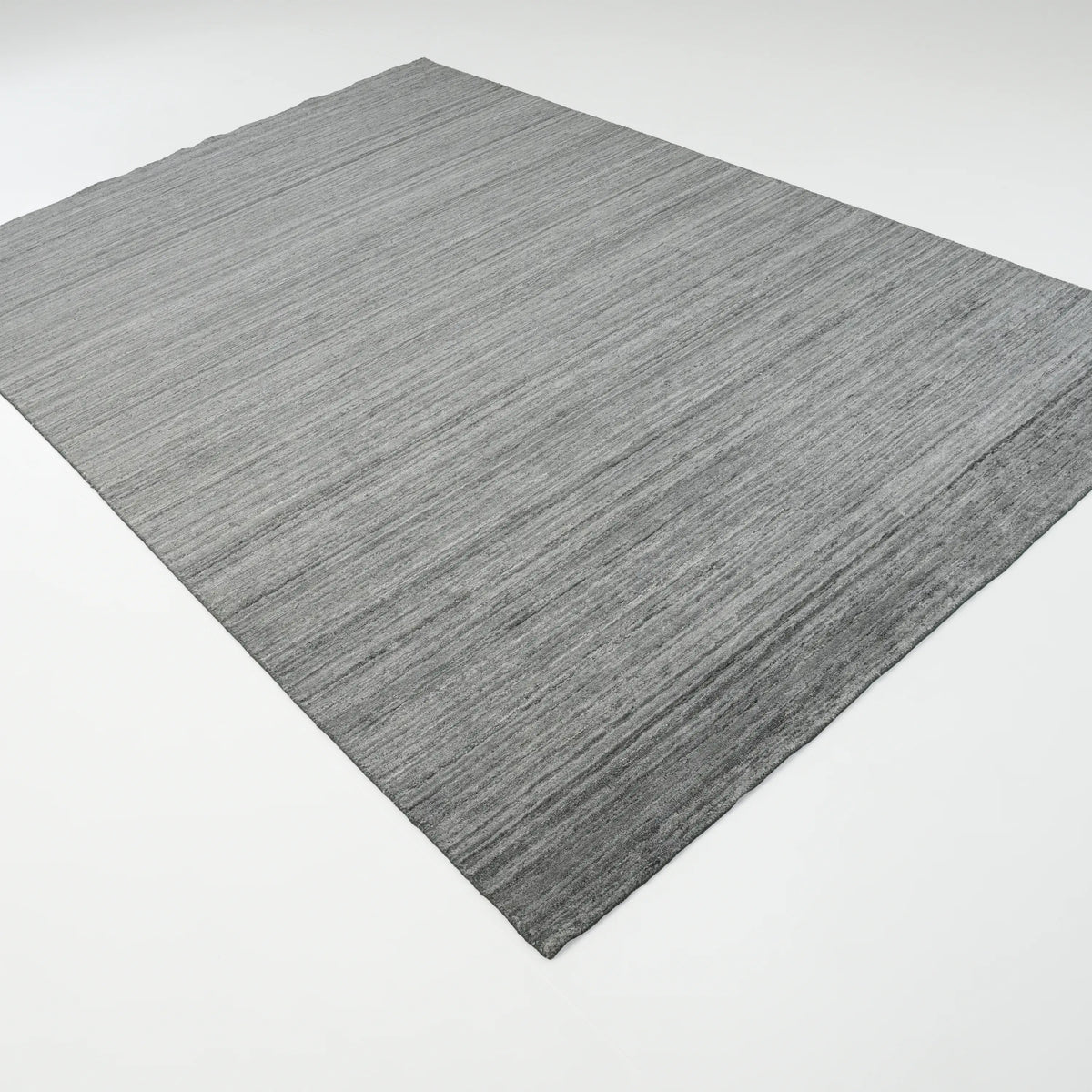El Dokuma Sade Desenli Antrasit Viskon Halı, 200x300 – 300x400 cm — Halıcızade