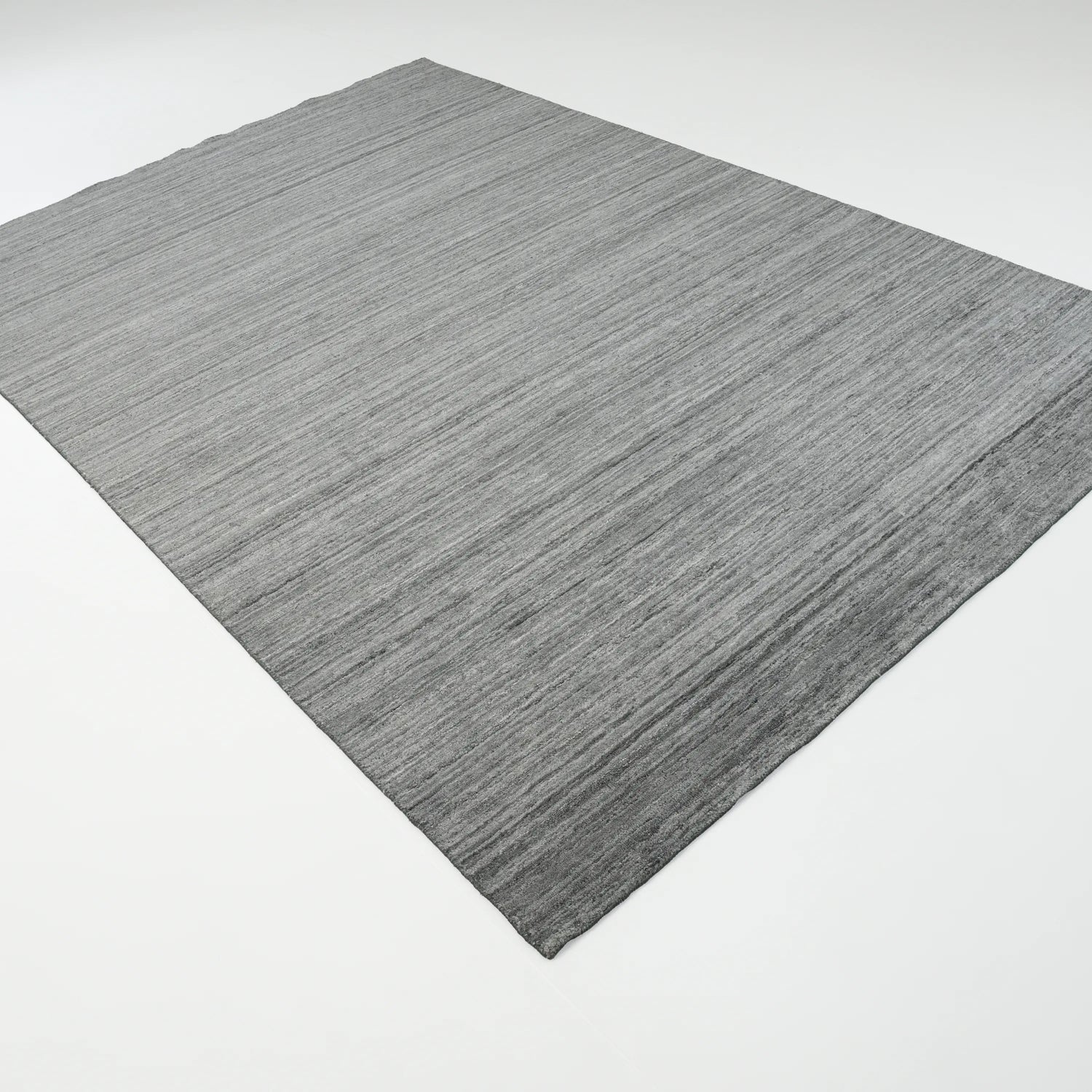 El Dokuma Sade Desenli Antrasit Viskon Halı, 200x300 – 300x400 cm — Halıcızade