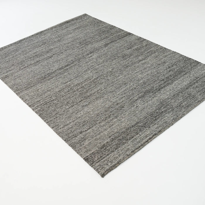 El Dokuma Sade Desenli Antrasit Yün Halı, 170x240 cm — Halıcızade