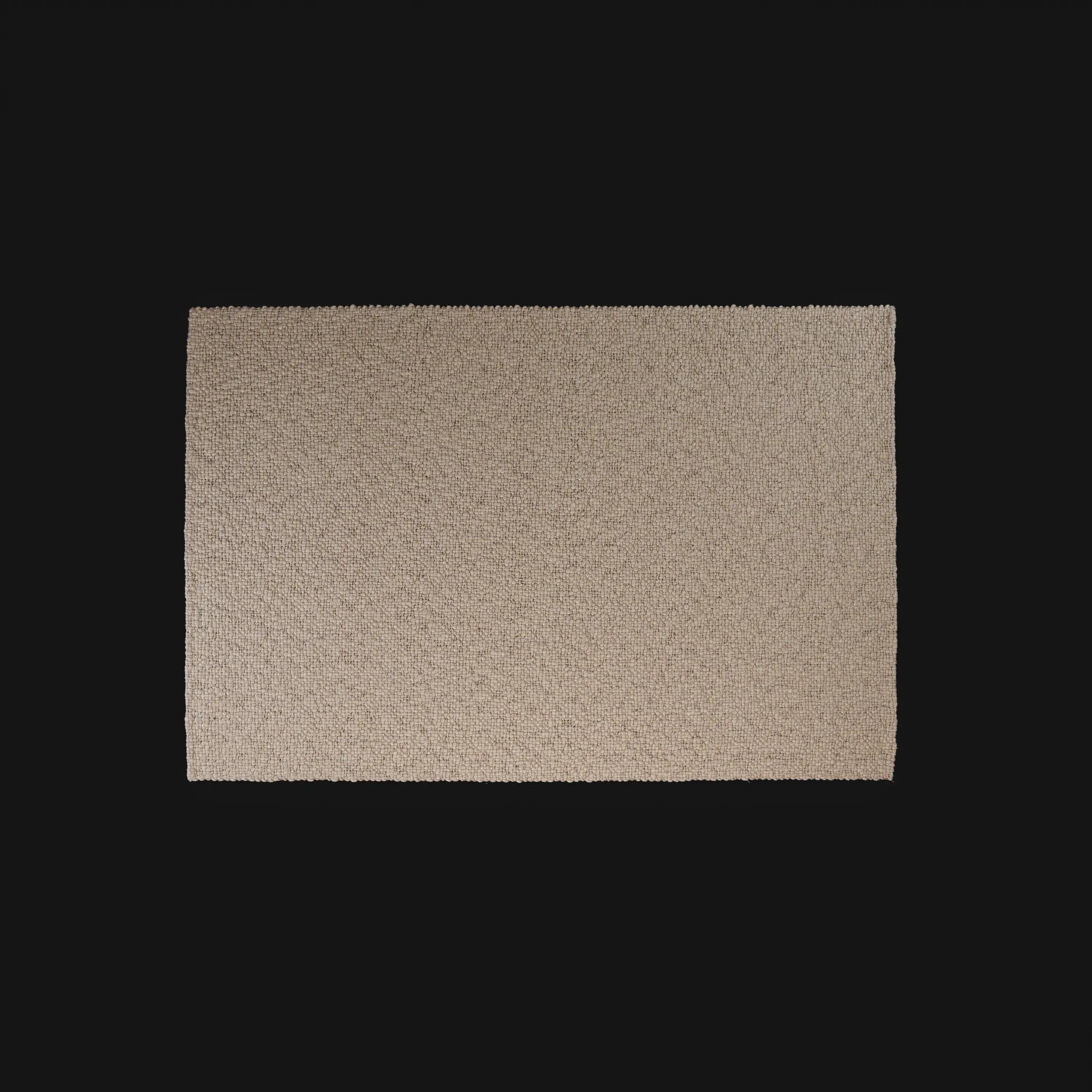 Handwoven Plain Pattern Beige Wool Rug