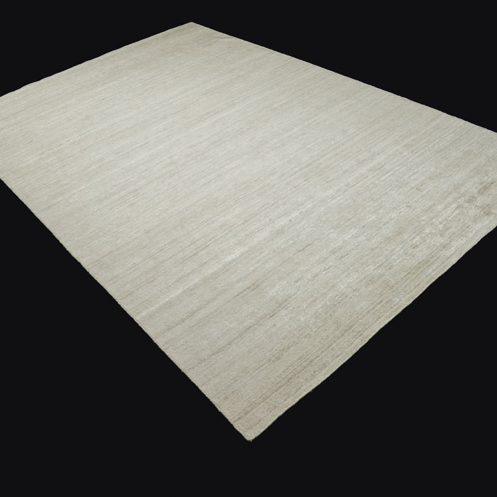El Dokuma Sade Desenli Krem Viskon Halı, 170x240 – 250x350 cm — Halıcızade