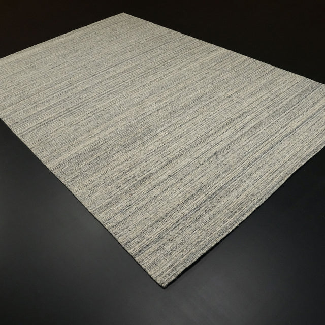 Tezgah Dokuma Sade Desenli Gri Yün Viskon Halı, 200x300 cm — Halıcızade