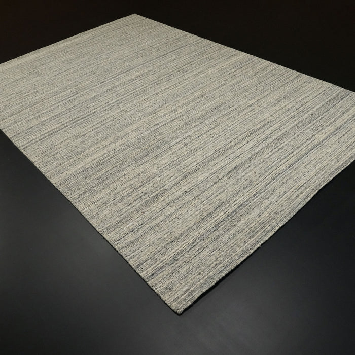Tezgah Dokuma Sade Desenli Gri Yün Viskon Halı, 200x300 cm — Halıcızade
