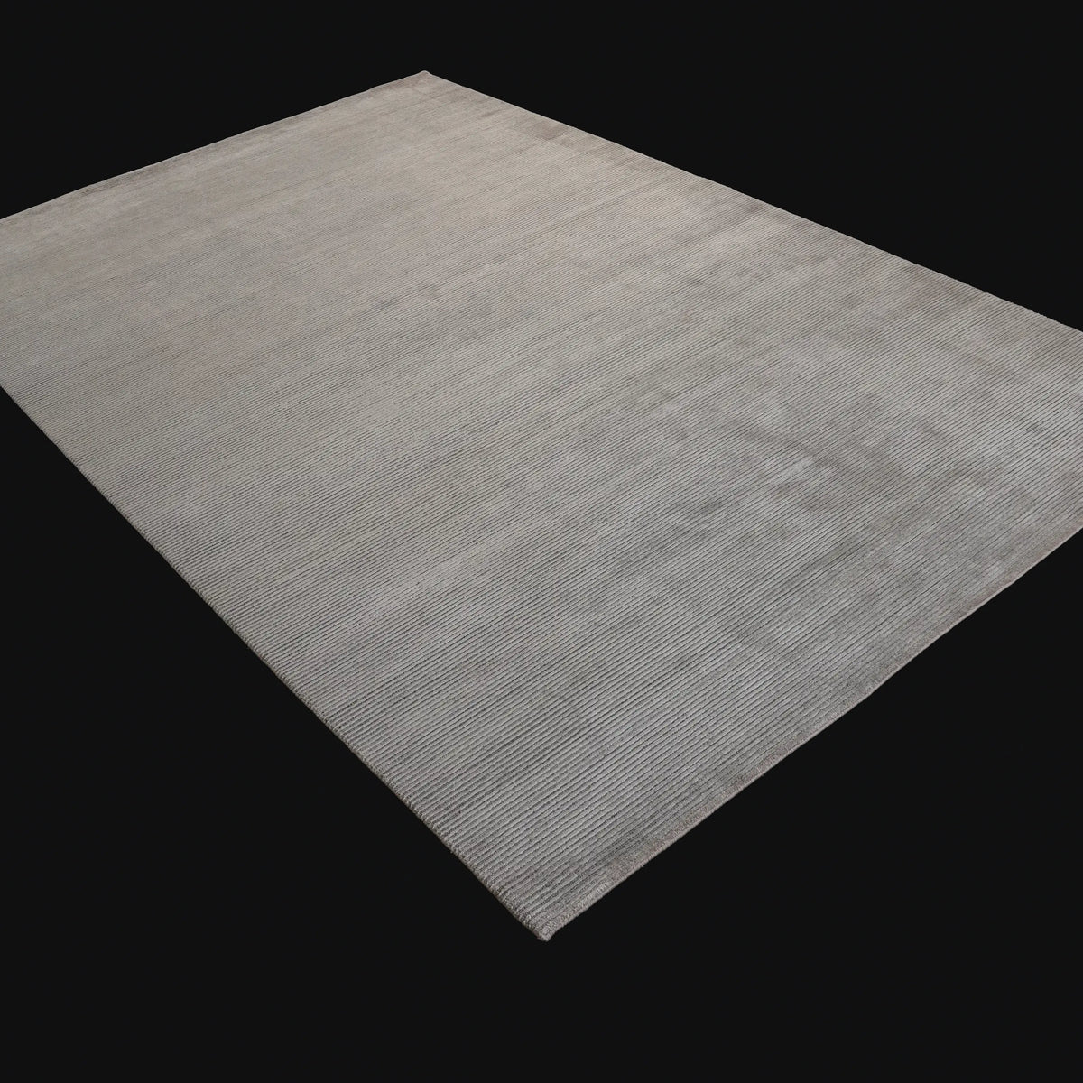 El Dokuma Sade Desenli Gri Yün Halı, 200x300 cm — Halıcızade