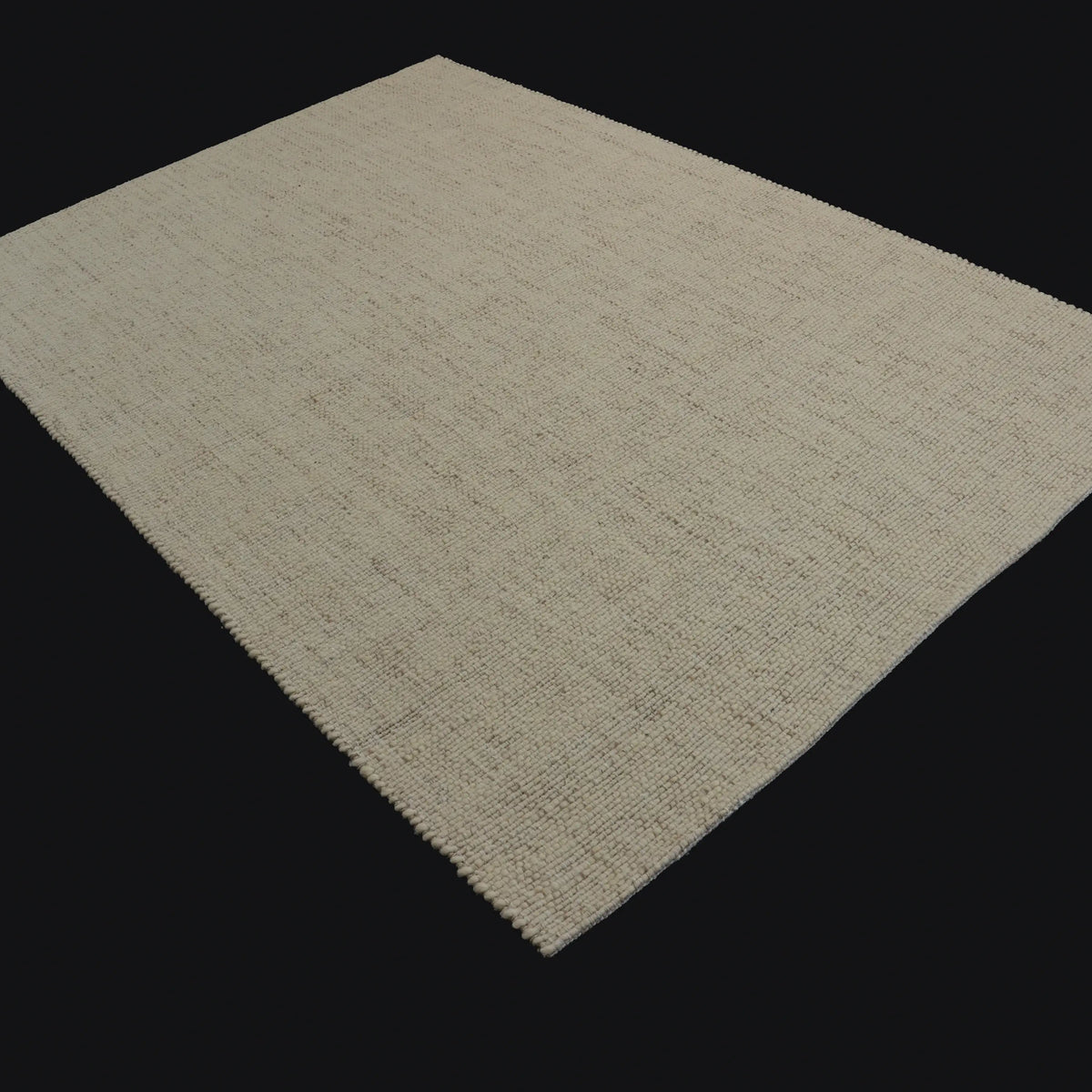El Dokuma Sade Desenli Krem Yün Halı, 130x190 – 200x300 cm — Halıcızade