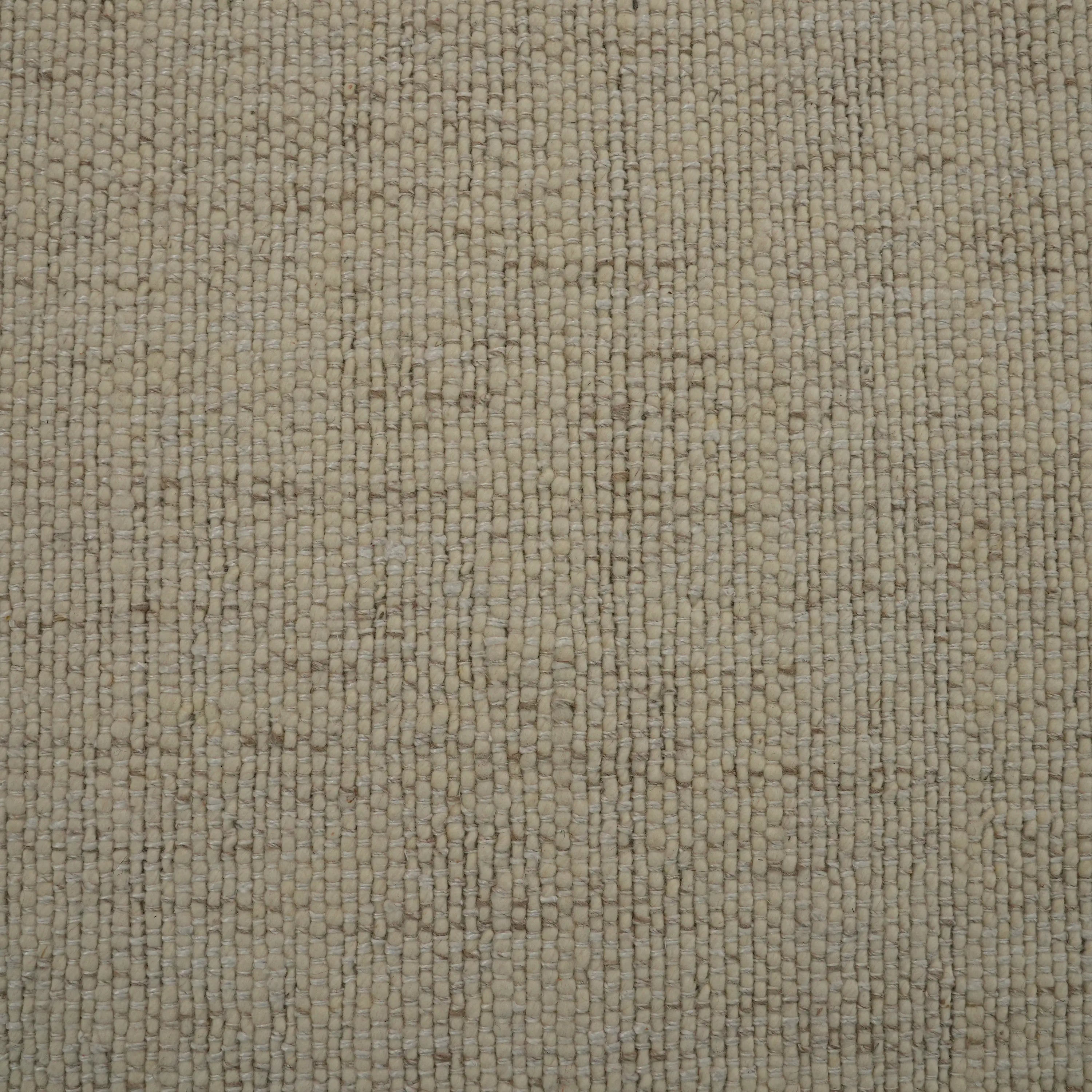 El Dokuma Sade Desenli Krem Yün Halı