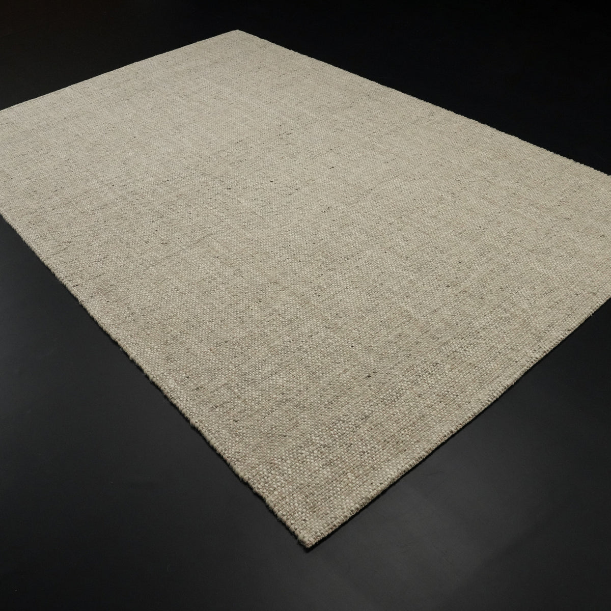 El Dokuma Sade Desenli Yün Gri Halı, 90x150 – 250x350 cm — Halıcızade