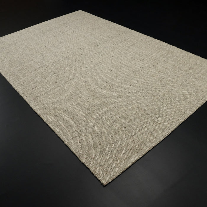 El Dokuma Sade Desenli Yün Gri Halı, 90x150 – 250x350 cm — Halıcızade