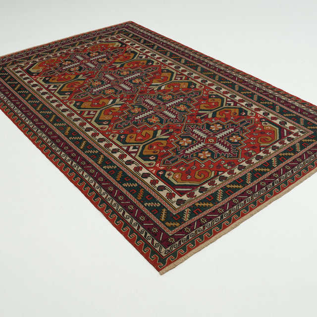 Azerbaycan sumak el dokuma kilim, rengarenk, 172x263 cm — Halıcızade