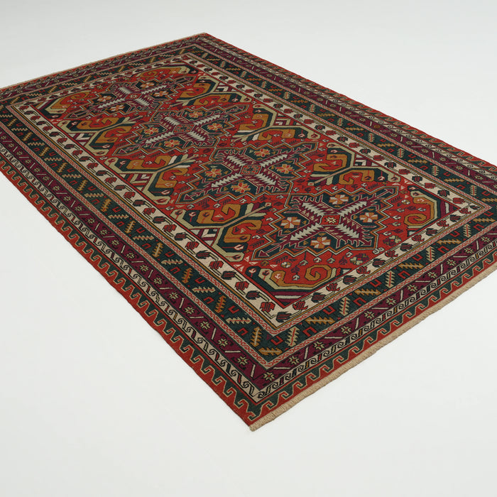 Azerbaycan sumak el dokuma kilim, rengarenk, 172x263 cm — Halıcızade