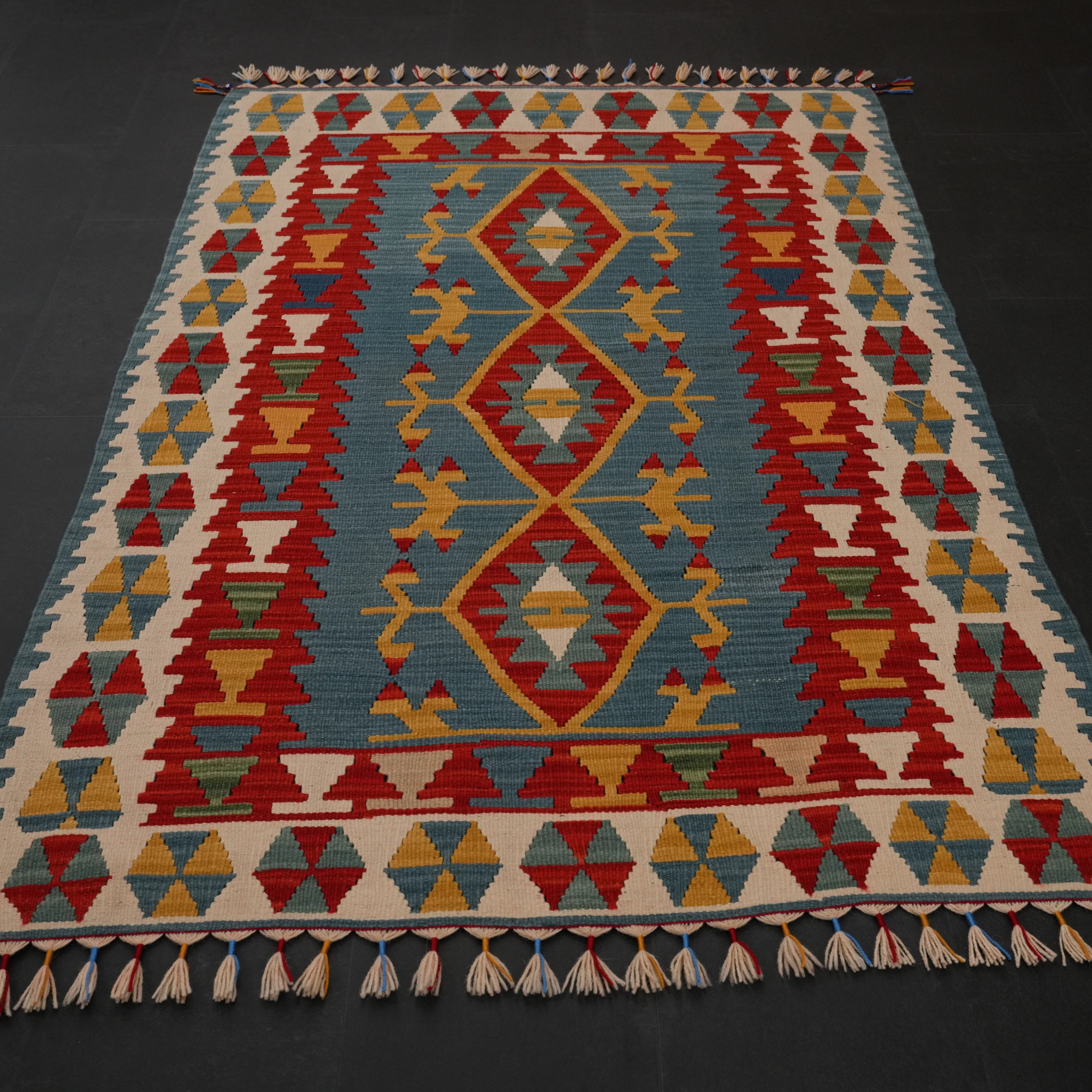 El Dokuma Sandık Eskisi Anadolu Desenli Rengarenk Kayseri Kilimi