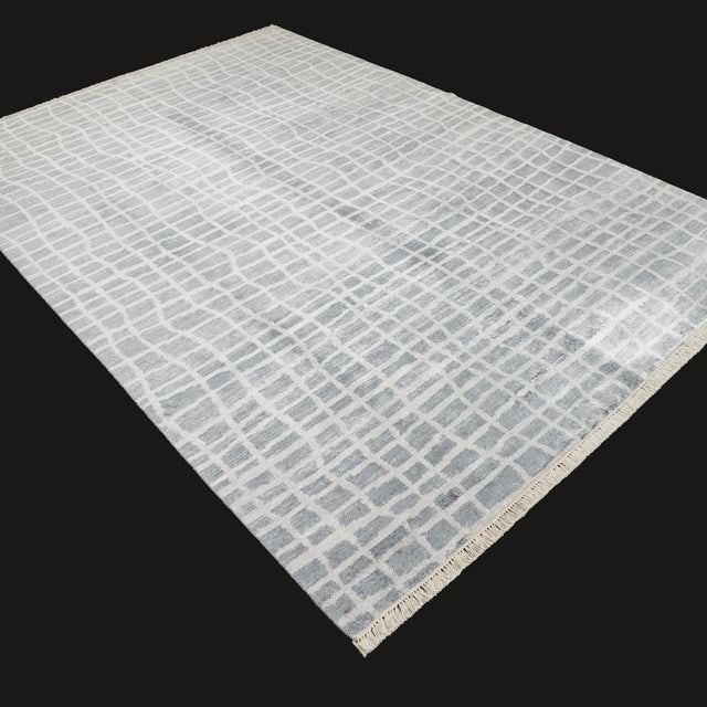 Handwoven Abstract Patterned Gray Bamboo Rug, 200×300 cm Translation missing: en.hz.card.alt_brand