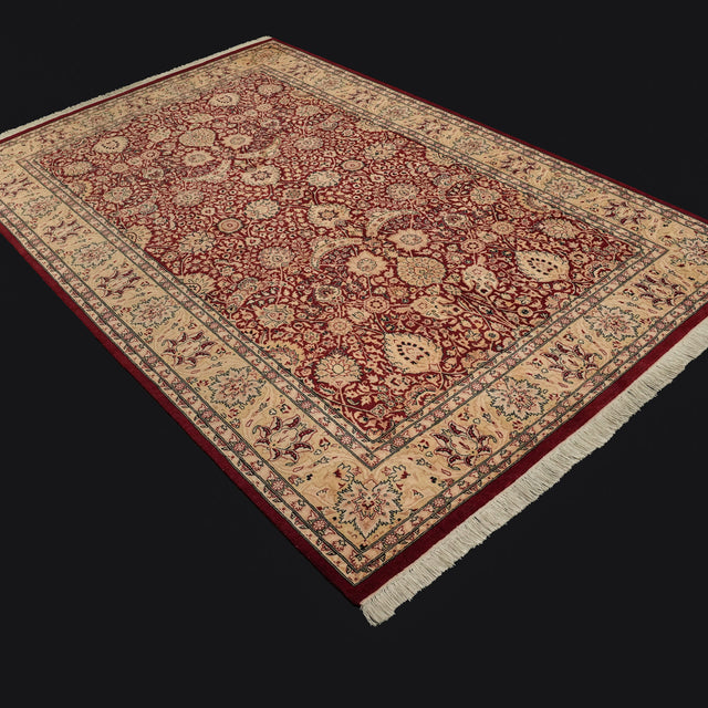 El Dokuma Uşak Desenli Kırmızı Yün Halı, 184×283 cm Translation missing: tr.hz.card.alt_brand