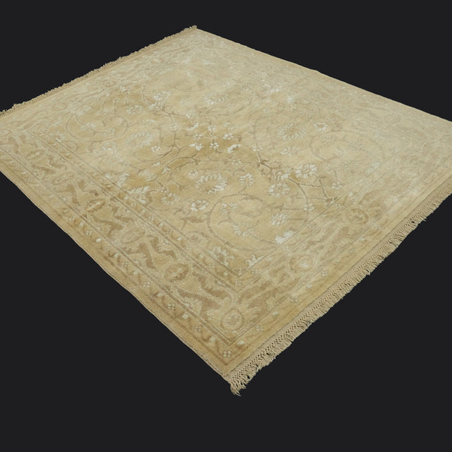 El Dokuma Uşak Desenli Krem Yün Halı, 172x212 – 174x237 cm — Halıcızade