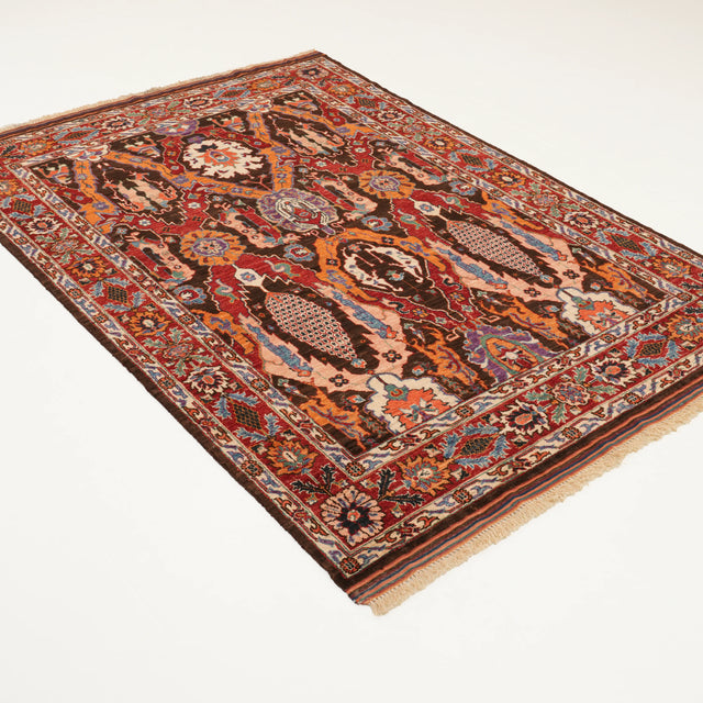 El Dokuma Uşak Desenli Rengarenk Yün Halı, 155x219 cm — Halıcızade