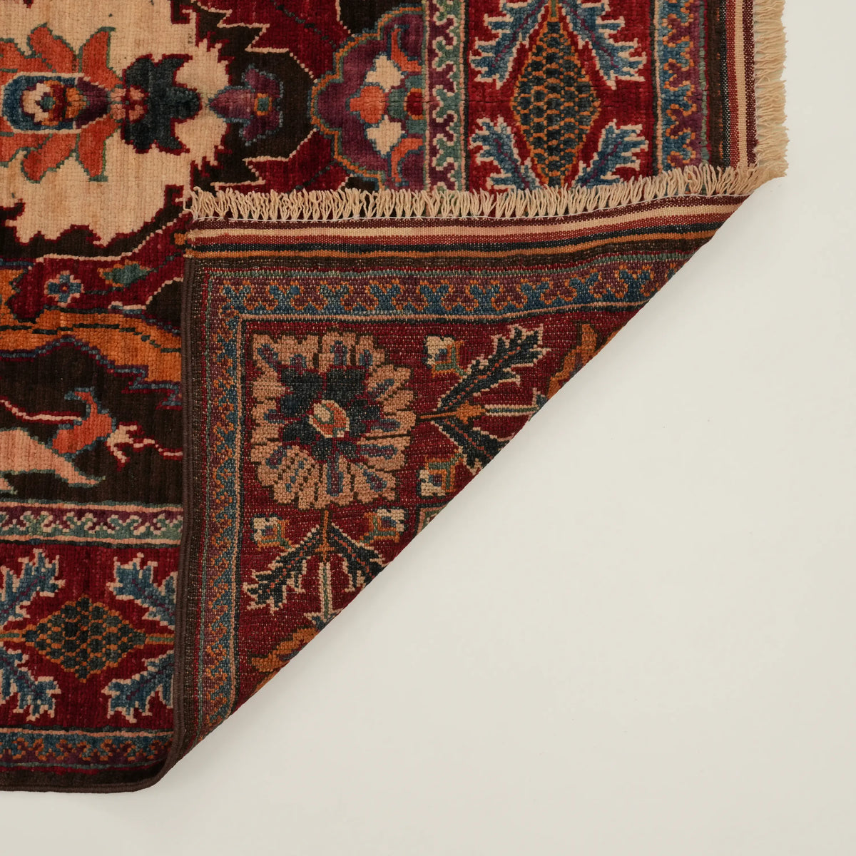 Multicolor Medallion Oushak Hand-Knotted Wool Rug — entryway rug