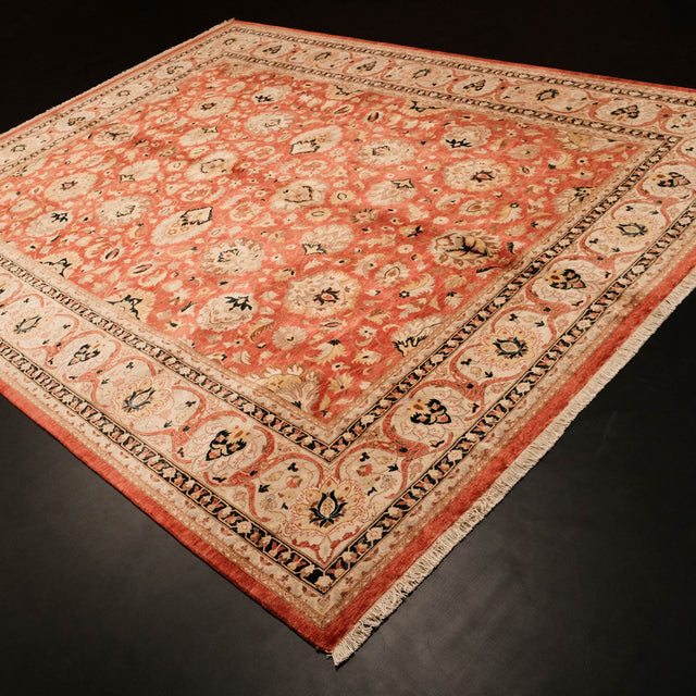 El Dokuma Uşak Desenli Taba Yün Halı, kırmızı, 360x276 cm — Halıcızade