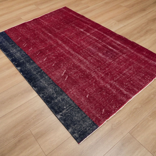 El Dokuma Vintage Desenli Kırmızı Halı, 121x178 cm — Halıcızade