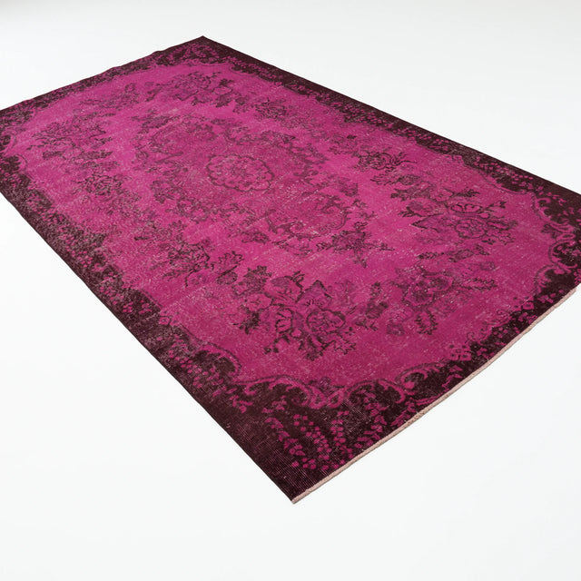 El Dokuma Vintage Desenli Pembe Yün Halı, 169x276 cm — Halıcızade
