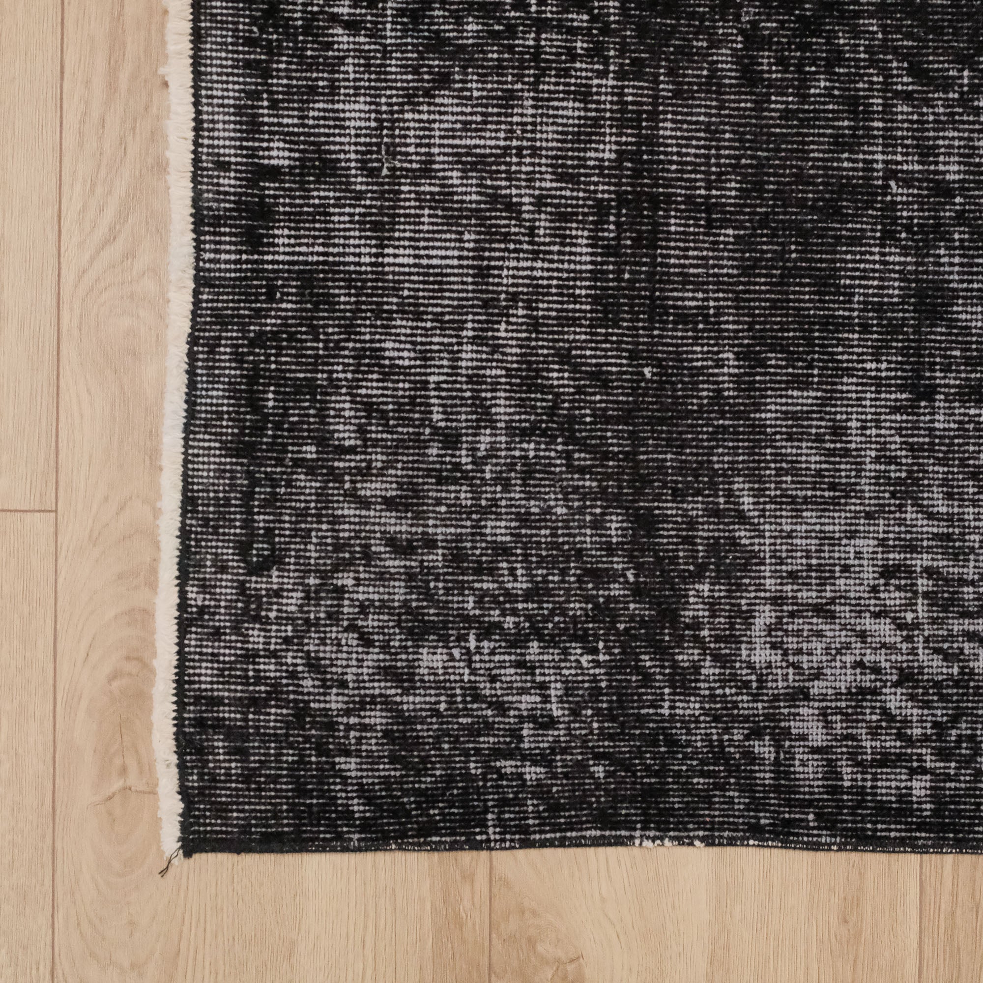 Hand Woven Vintage Patterned Black Wool Classic Carpet