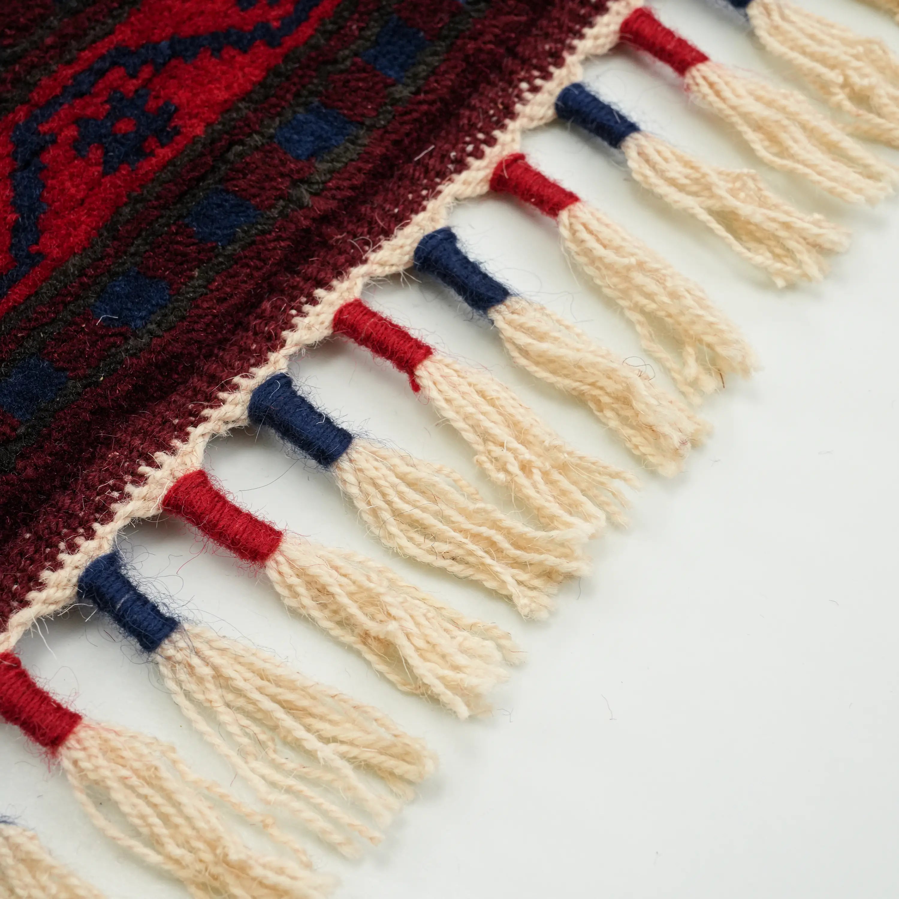 Handwoven Yağcıbedir Patterned Navy Wool Ethnic Rug