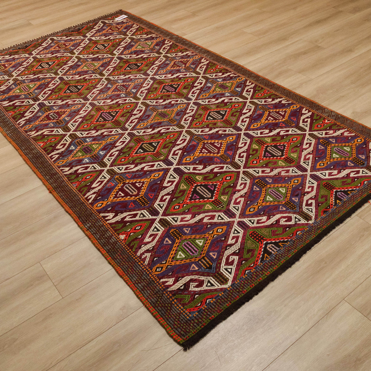 El Dokuma Yün Anadolu Desenli Rengarenk Antalya Cicim Kilim, 163x300 cm — Halıcızade