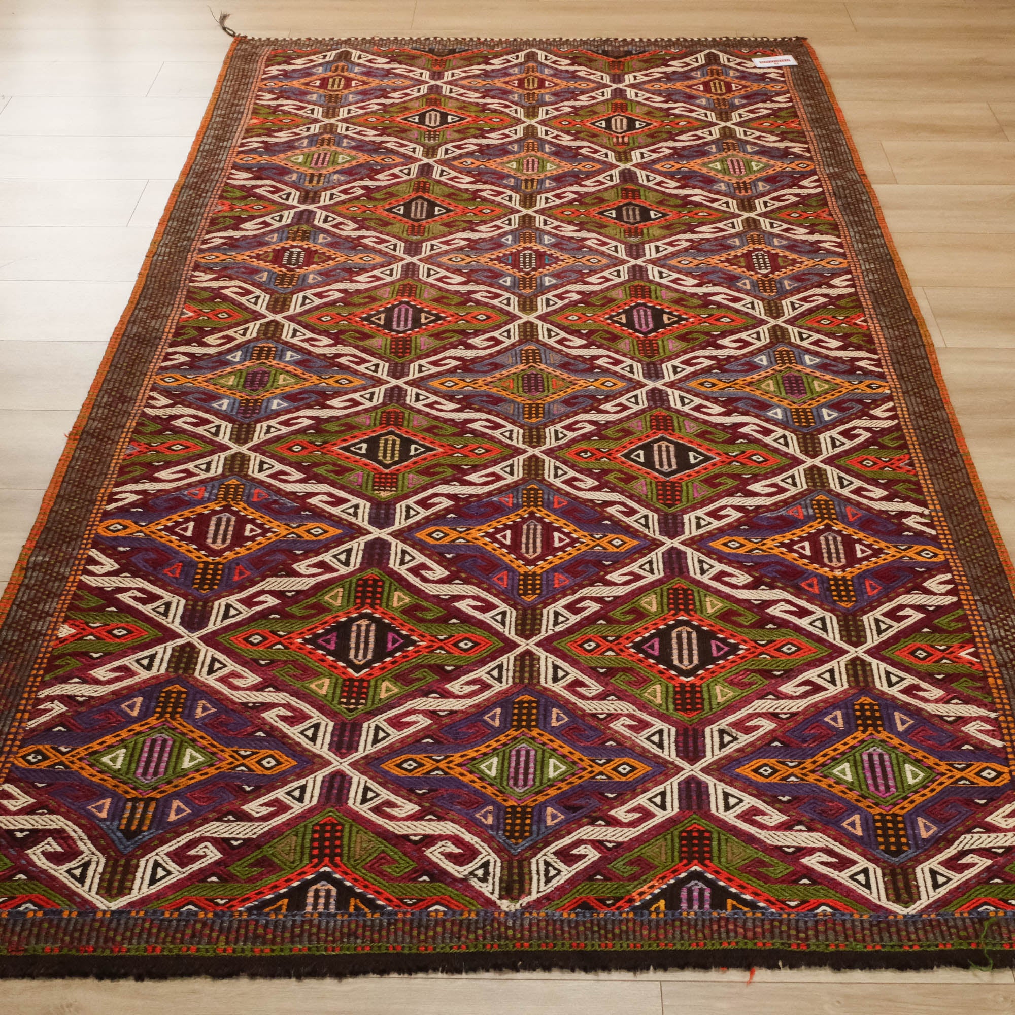 Hand Woven Wool Anatolian Patterned Colorful Antalya Cicim Rug – HALICIZADE