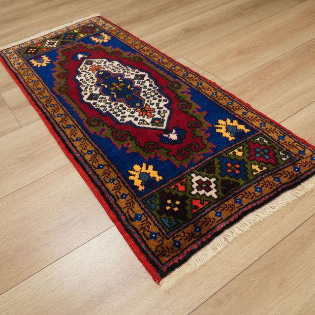 Anadolu Desenli Köy Dokuma Taşpınar Halı Yastık, lacivert, 52x120 cm — Halıcızade