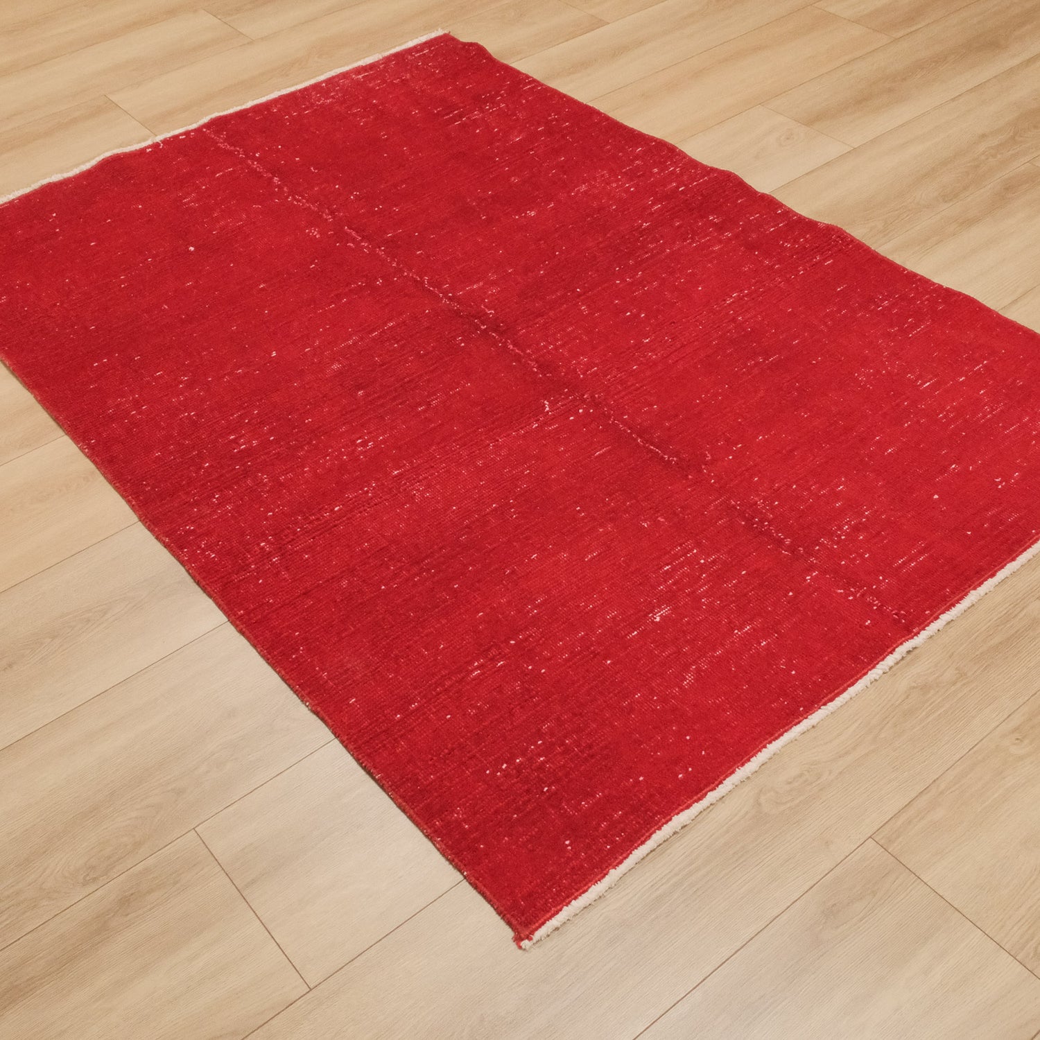 El Dokuma Yün Vintage Desenli Kırmızı Halı, 120x175 cm — Halıcızade