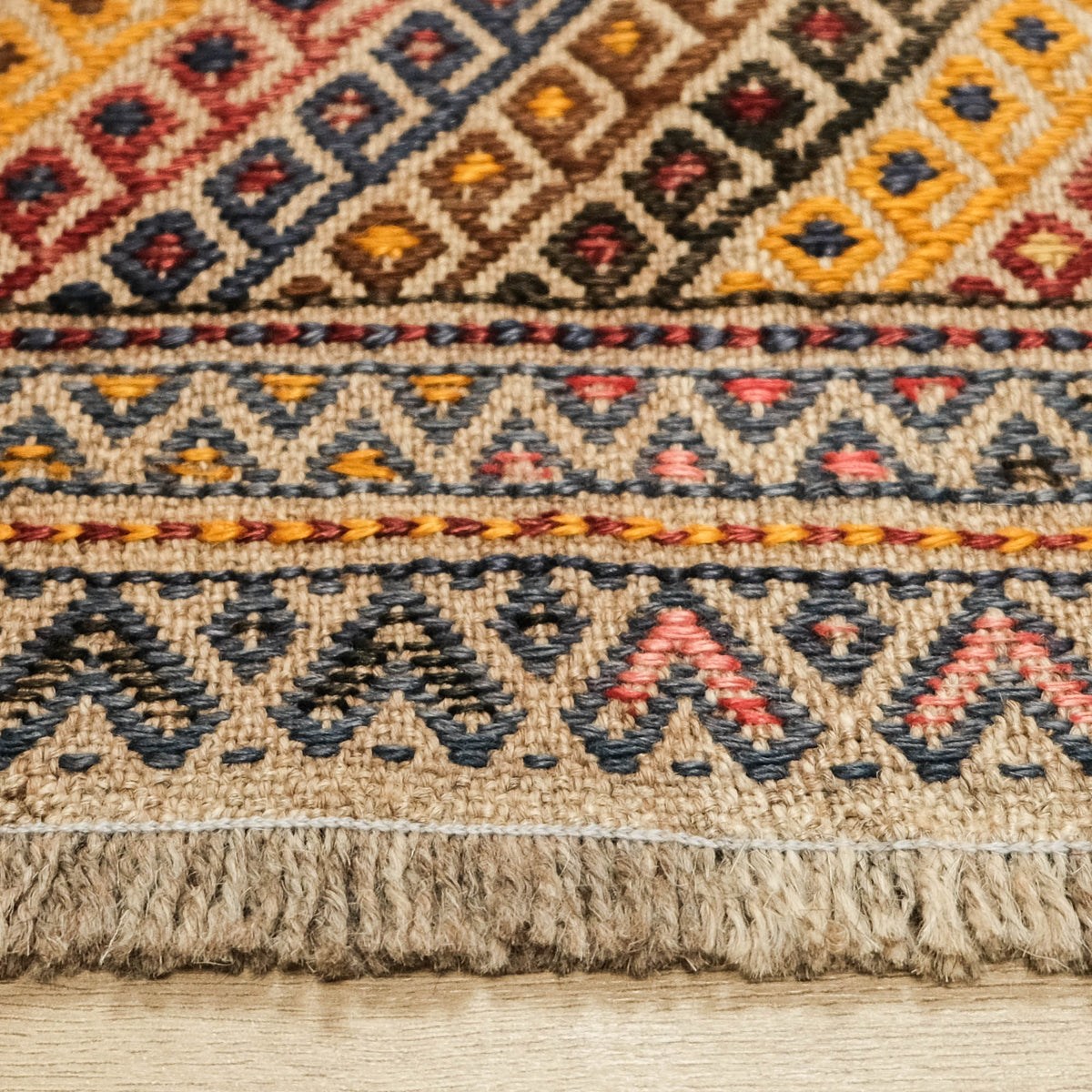 Karapınar Sandık Eskisi Anadolu Desenli El Dokuma Kilim Yastık — etnik desenli