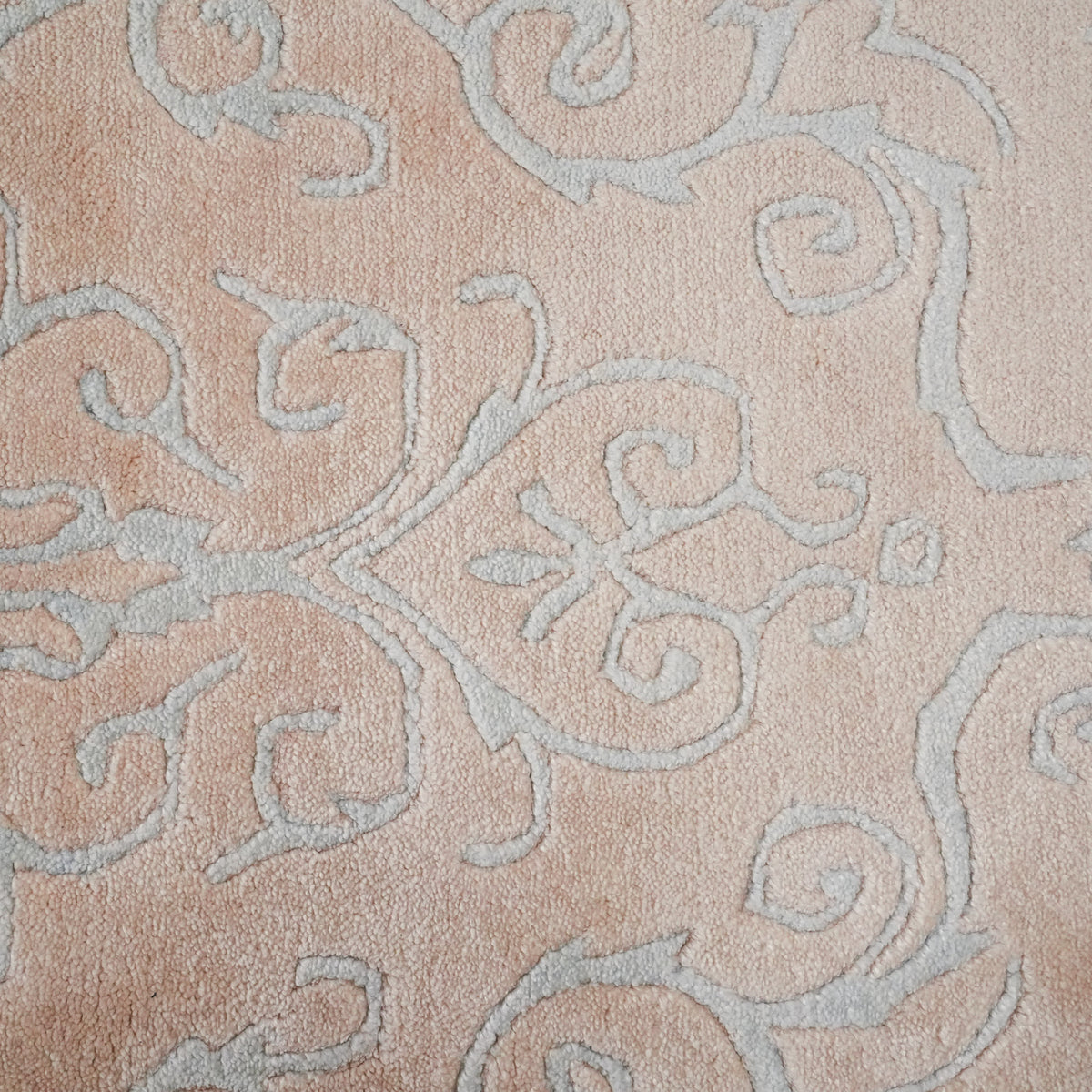 Ferforje Serisi El Dokuma Vintage Desenli Bej Yuvarlak Halı — modern tasarım