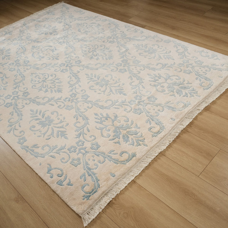 Damask Rug Design Patterns Fiber Series Handwoven Damask Pattern Cream Rug