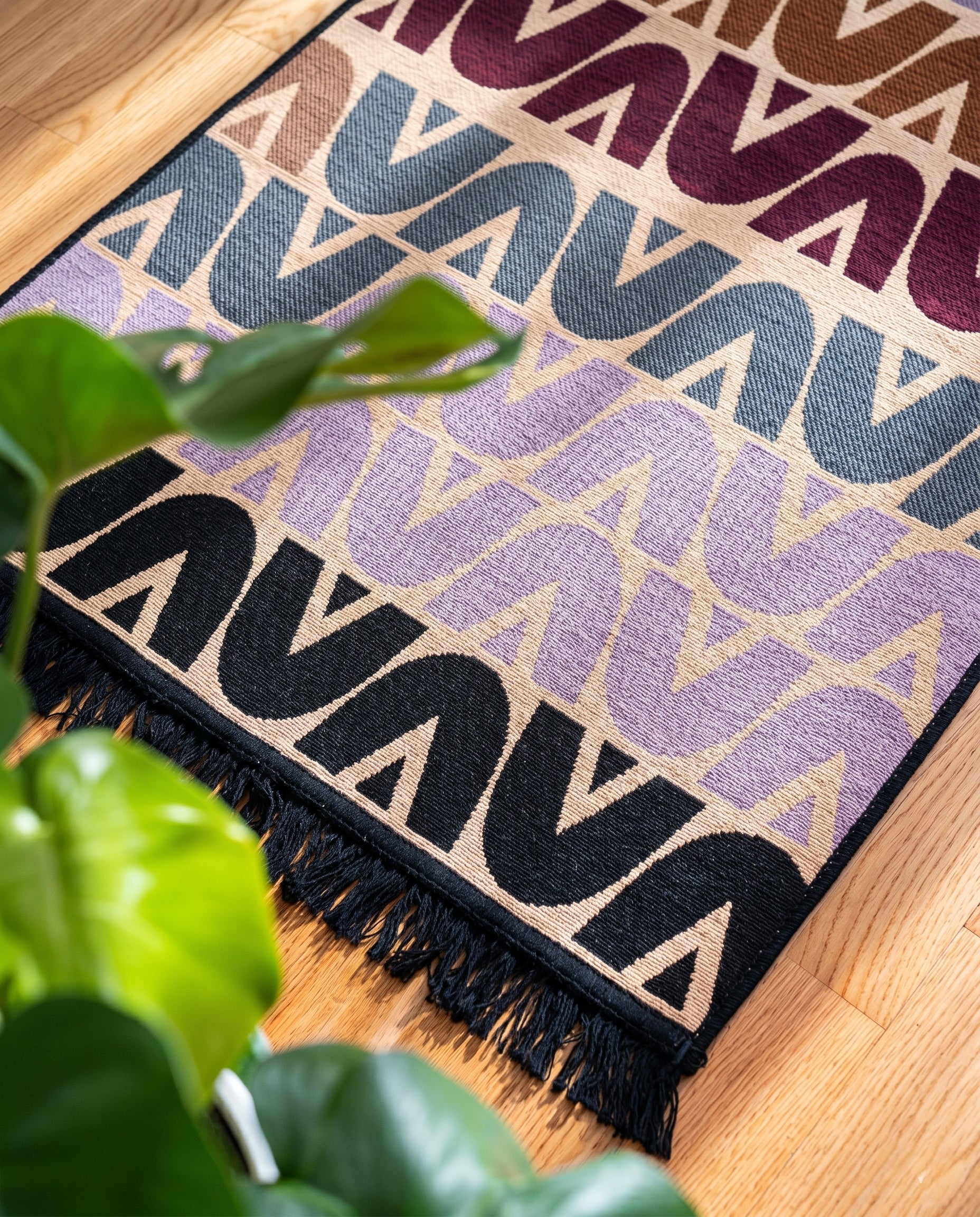 Flipped çift taraflı renkli pamuk kilim, makinede yıkanabilir modern dokuma kilim