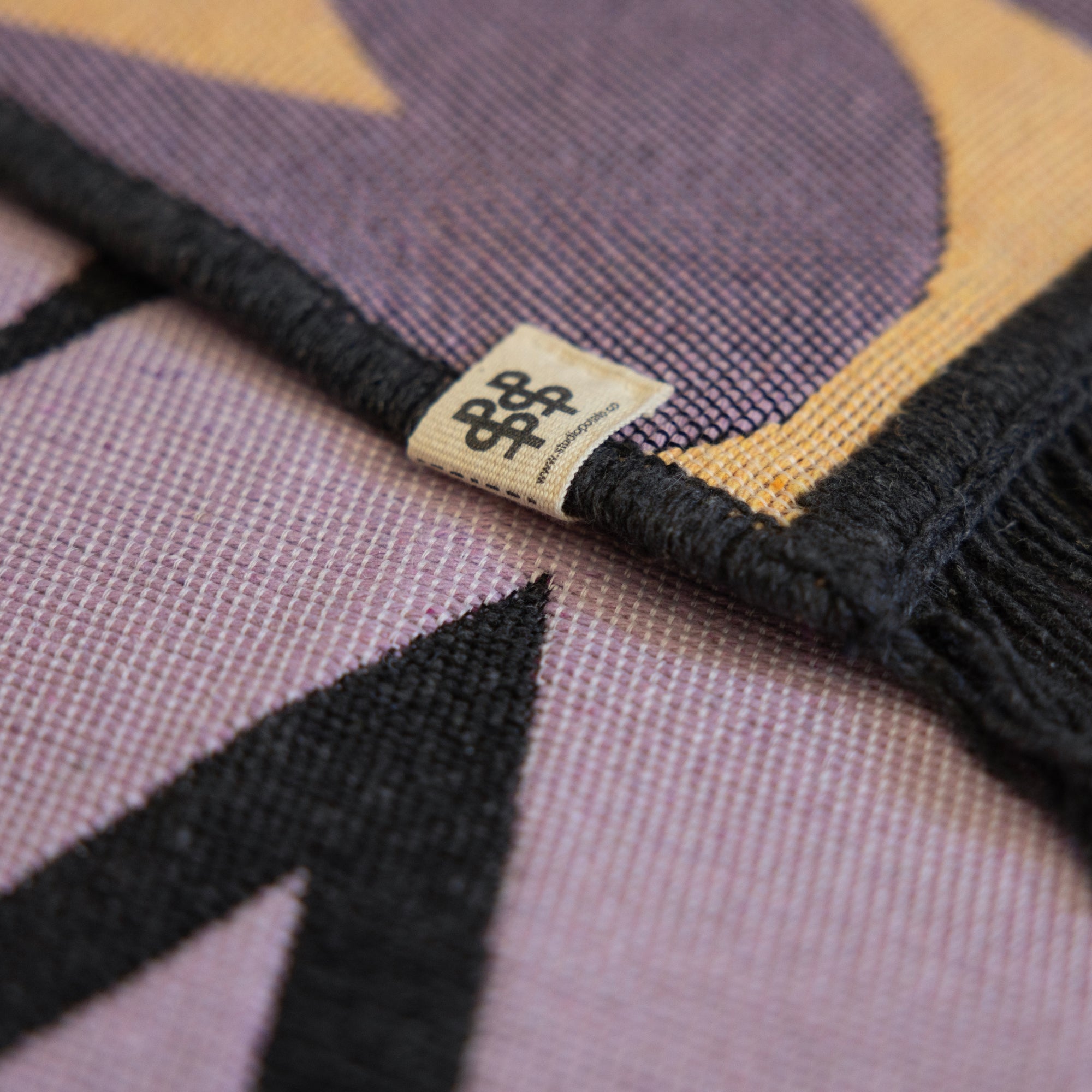 Flipped çift taraflı renkli pamuk kilim, makinede yıkanabilir modern dokuma kilim