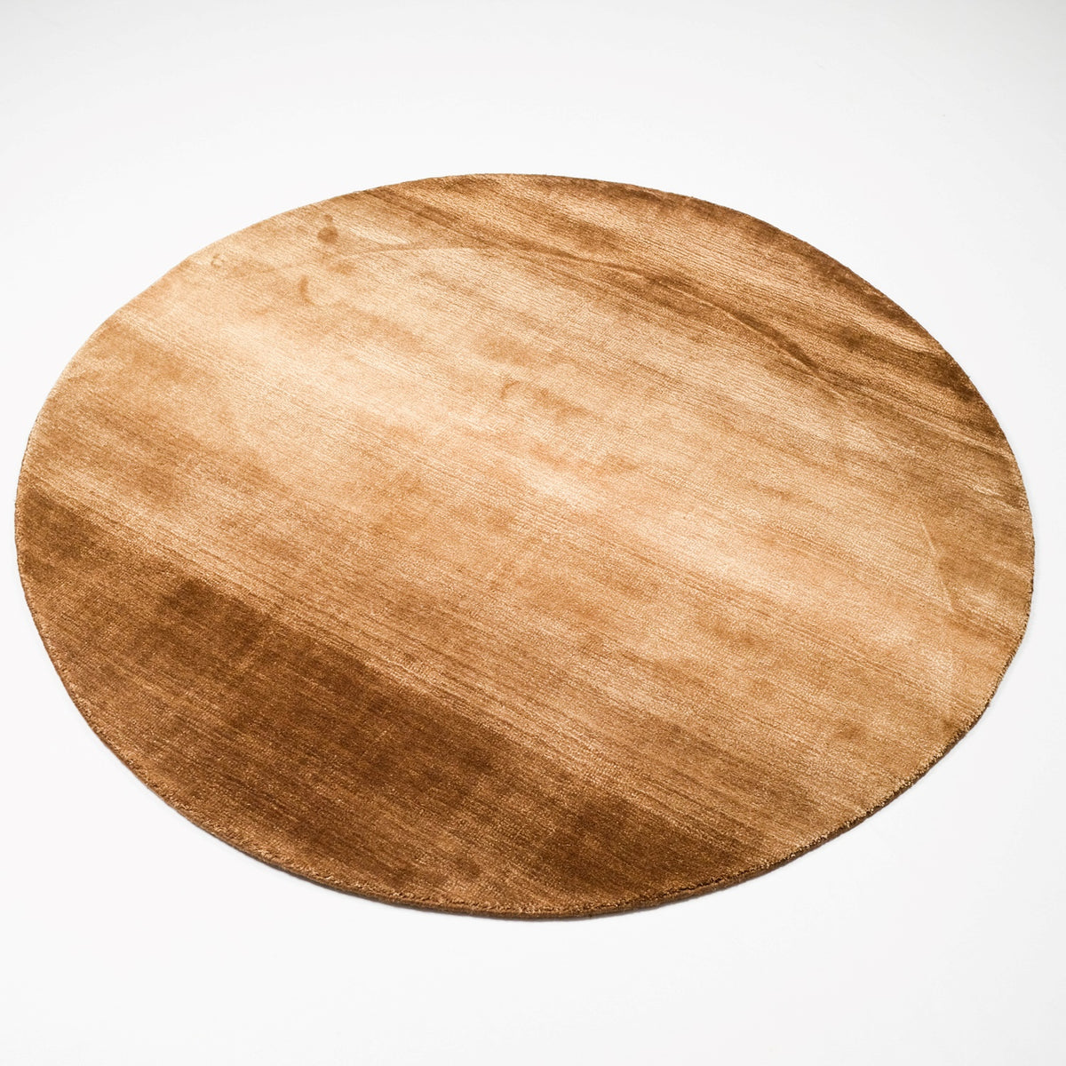 Focus Serisi Tezgah Dokuma Sade Desenli Kahverengi Yuvarlak Halı, 150x150 – 200x200 cm — Halıcızade