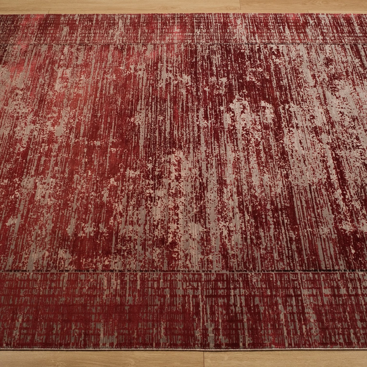 Fresco Dyed Serisi Makine Dokuma Çerçeve Desenli Bordo Halı — modern tasarım