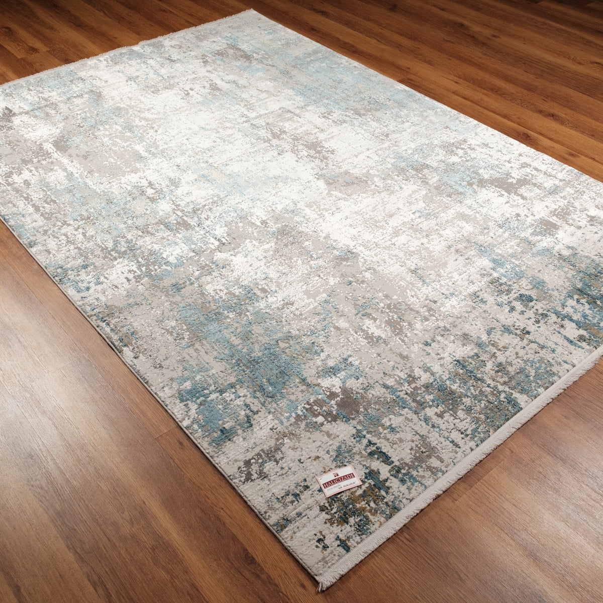 Fresco Serisi Makine Dokuma Soyut Desenli Mavi Viskon Halı, 200x290 cm — Halıcızade
