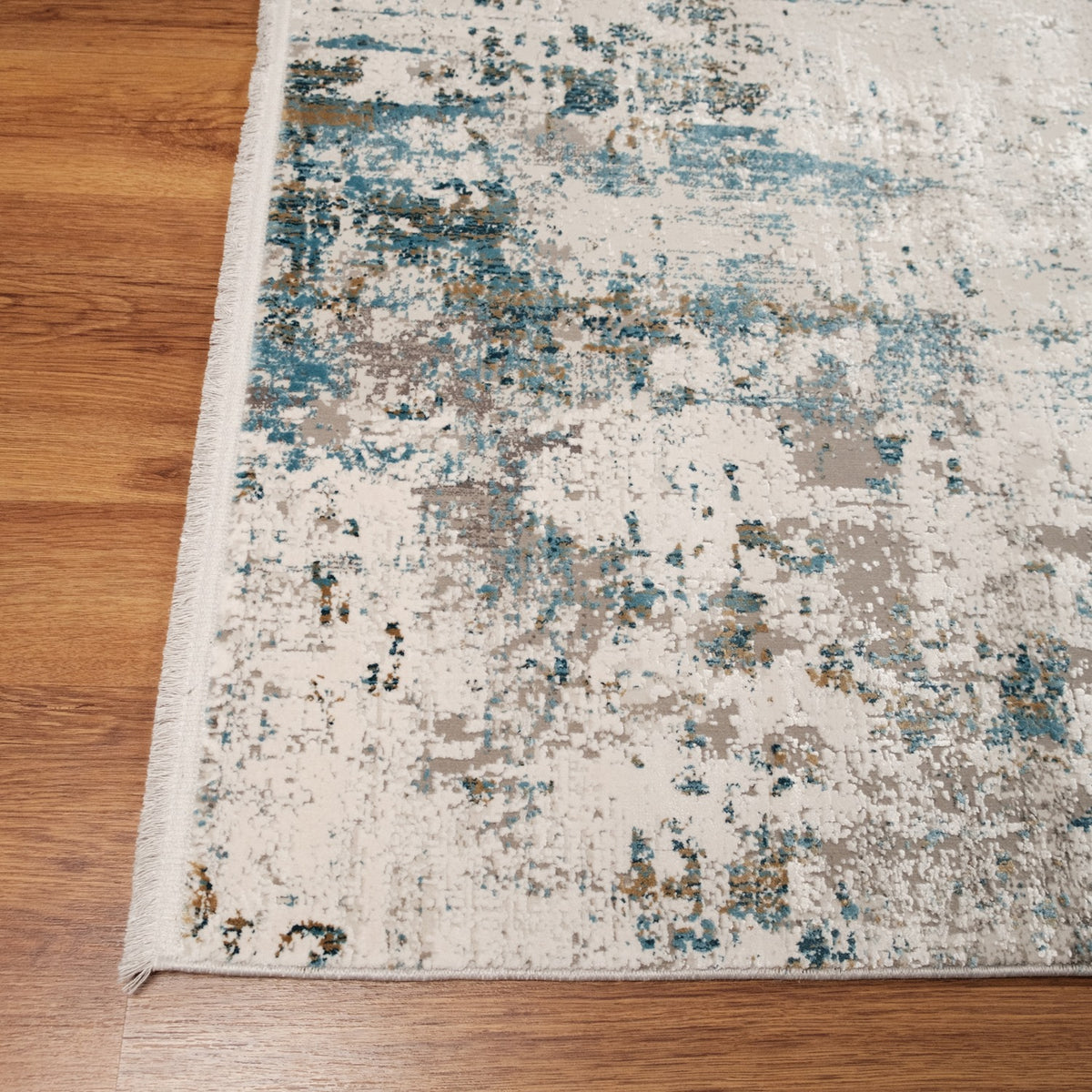 Fresco Serisi Makine Dokuma Soyut Desenli Mavi Viskon Halı