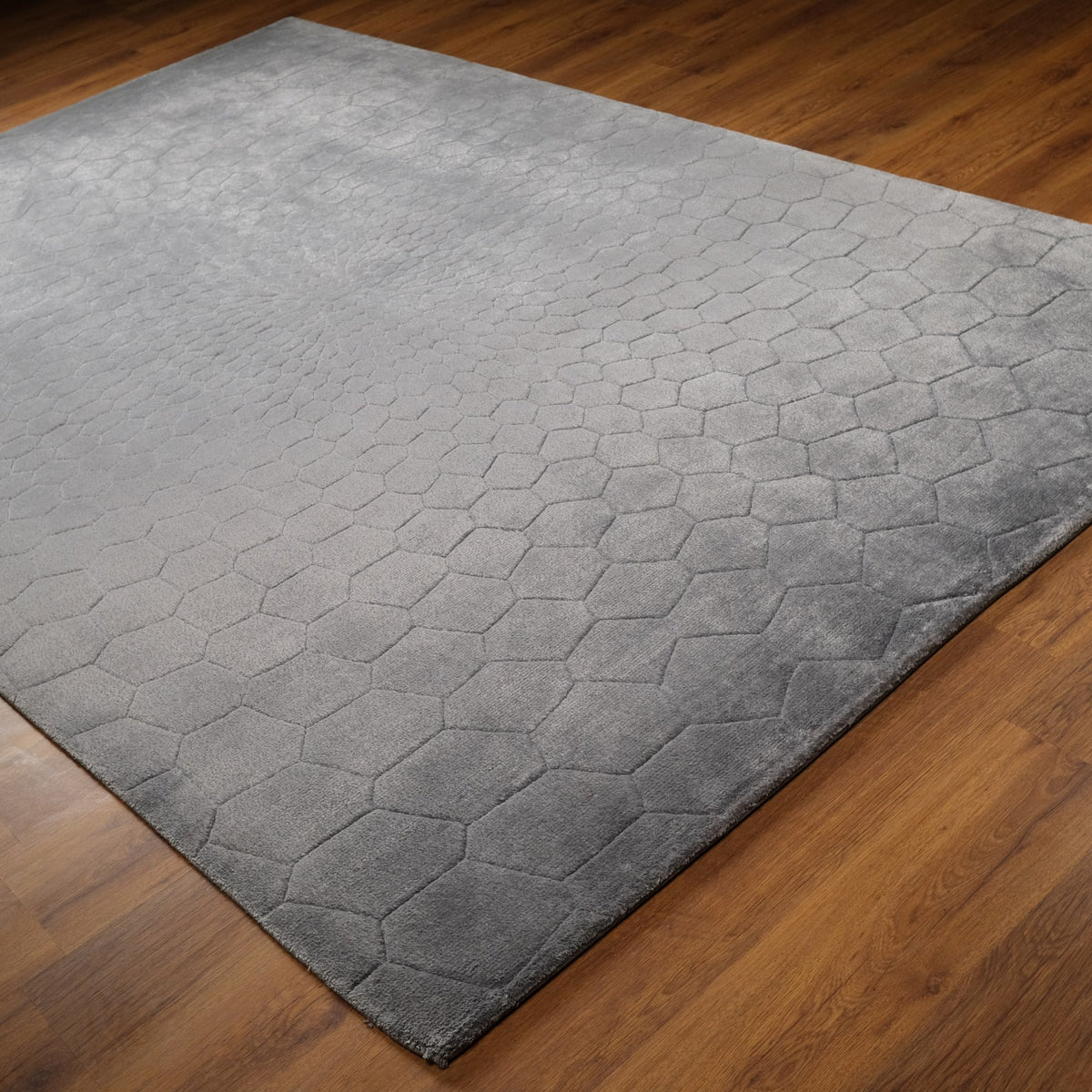 Geometrik Desenli El Dokuma Halı, gri, 200x300 cm — Halıcızade
