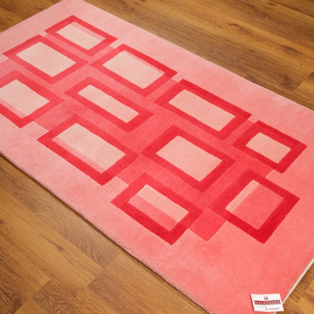 Geometrik Desenli El Dokuma Halı, 90×160 cm Halıcızade