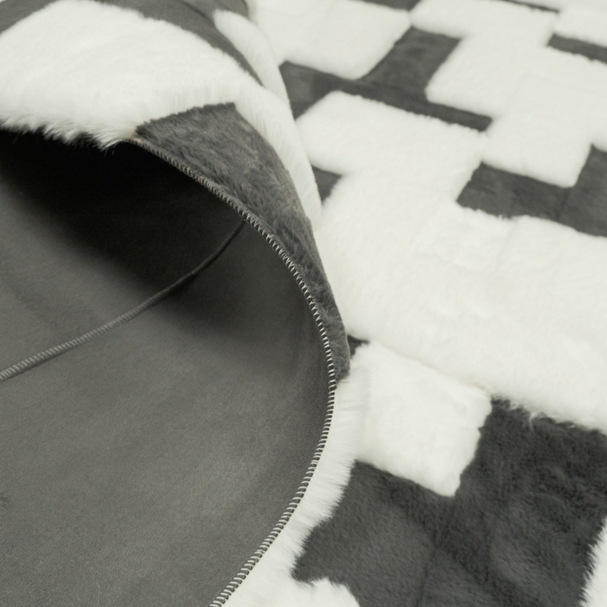 Geometric Patterned Plush Sheepskin Rug