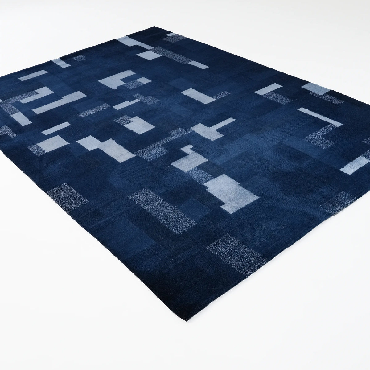 Geometrik Desenli Tezgah Dokuma Halı, mavi, 200x300 cm — Halıcızade