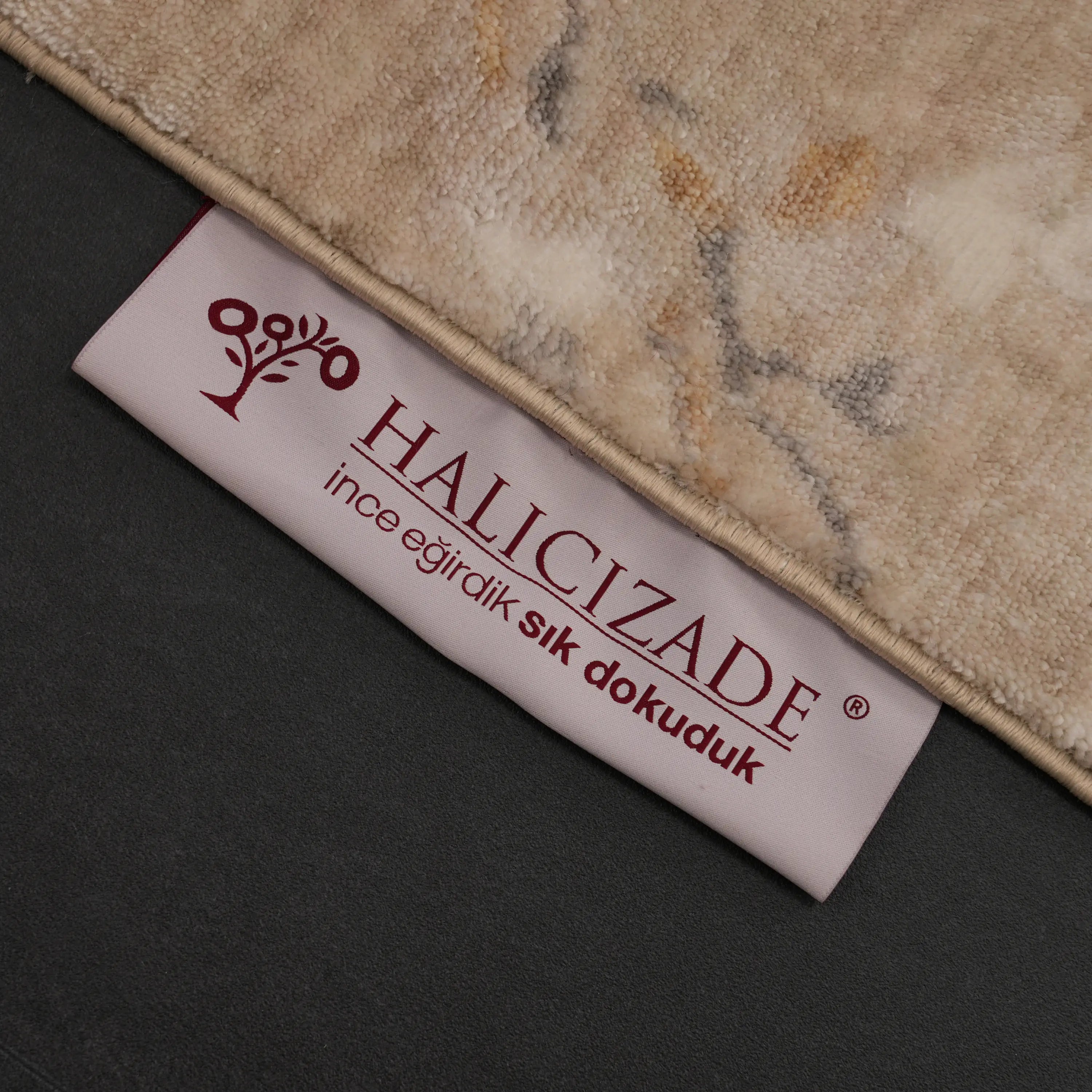 Günyolu Serisi Çiçek Desenli Vizon Tezgah Dokuma Doğal Halı