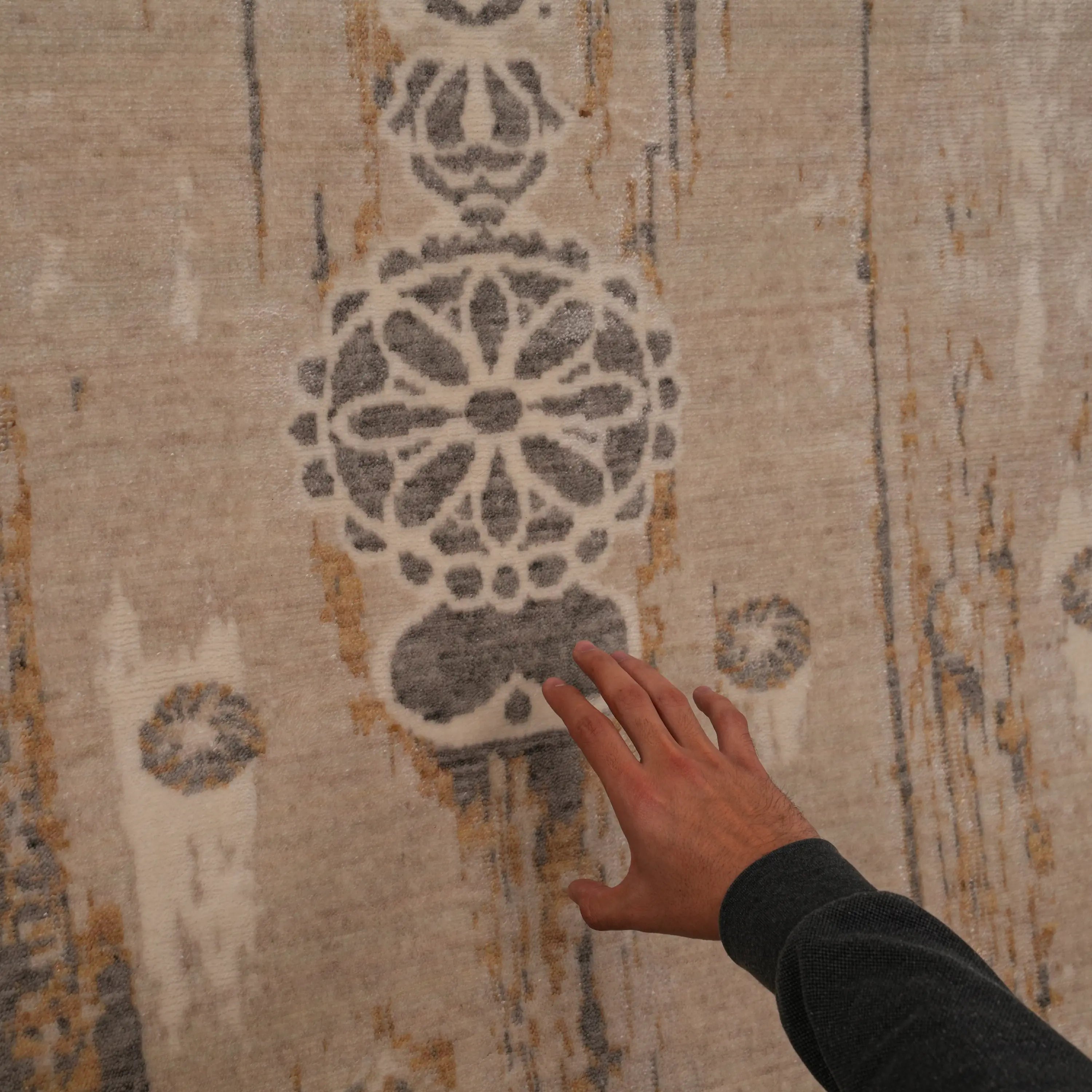 Günyolu Serisi Eğin (Kemaliye) Kapı Desenli Vizon Tezgah Dokuma Doğal Halı