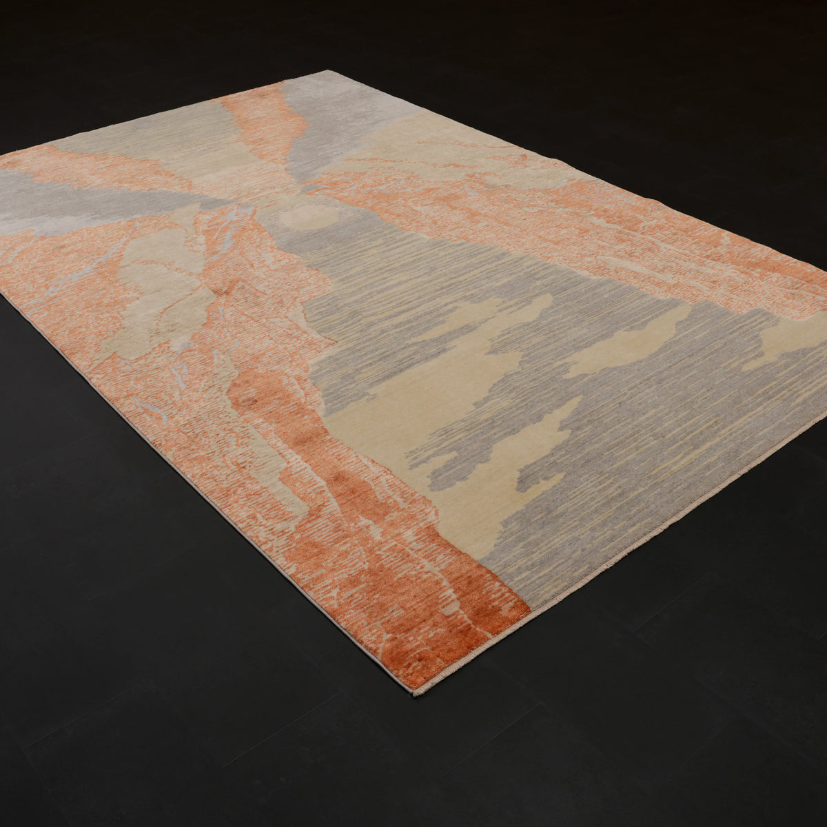 Günyolu Serisi Kemaliye Karanlık Kanyon Tezgah Dokuma Doğal Halı, terra, 200x300 cm — Halıcızade