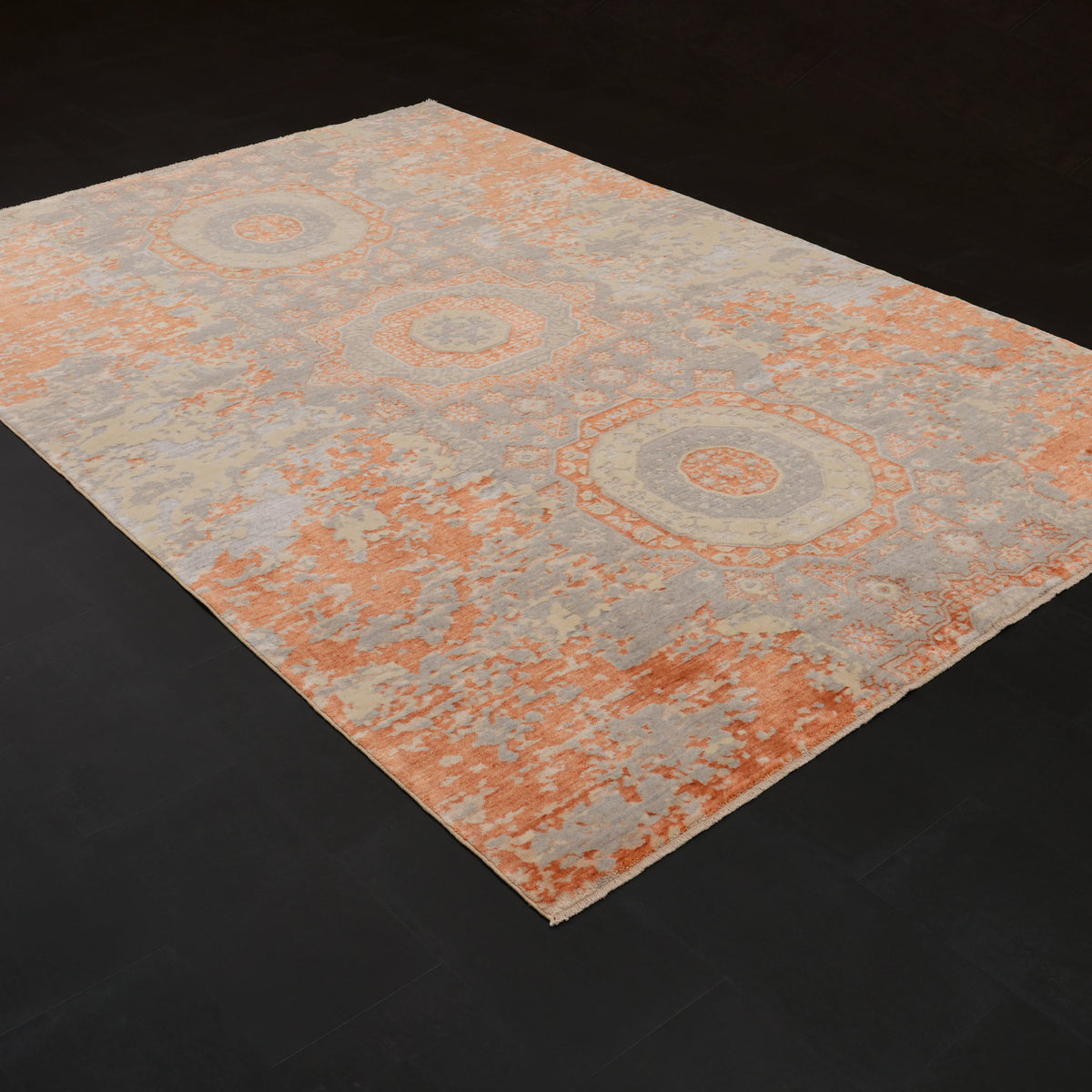 Günyolu Serisi Memlük Desenli Terra Tezgah Dokuma Doğal Halı — 200x300 cm