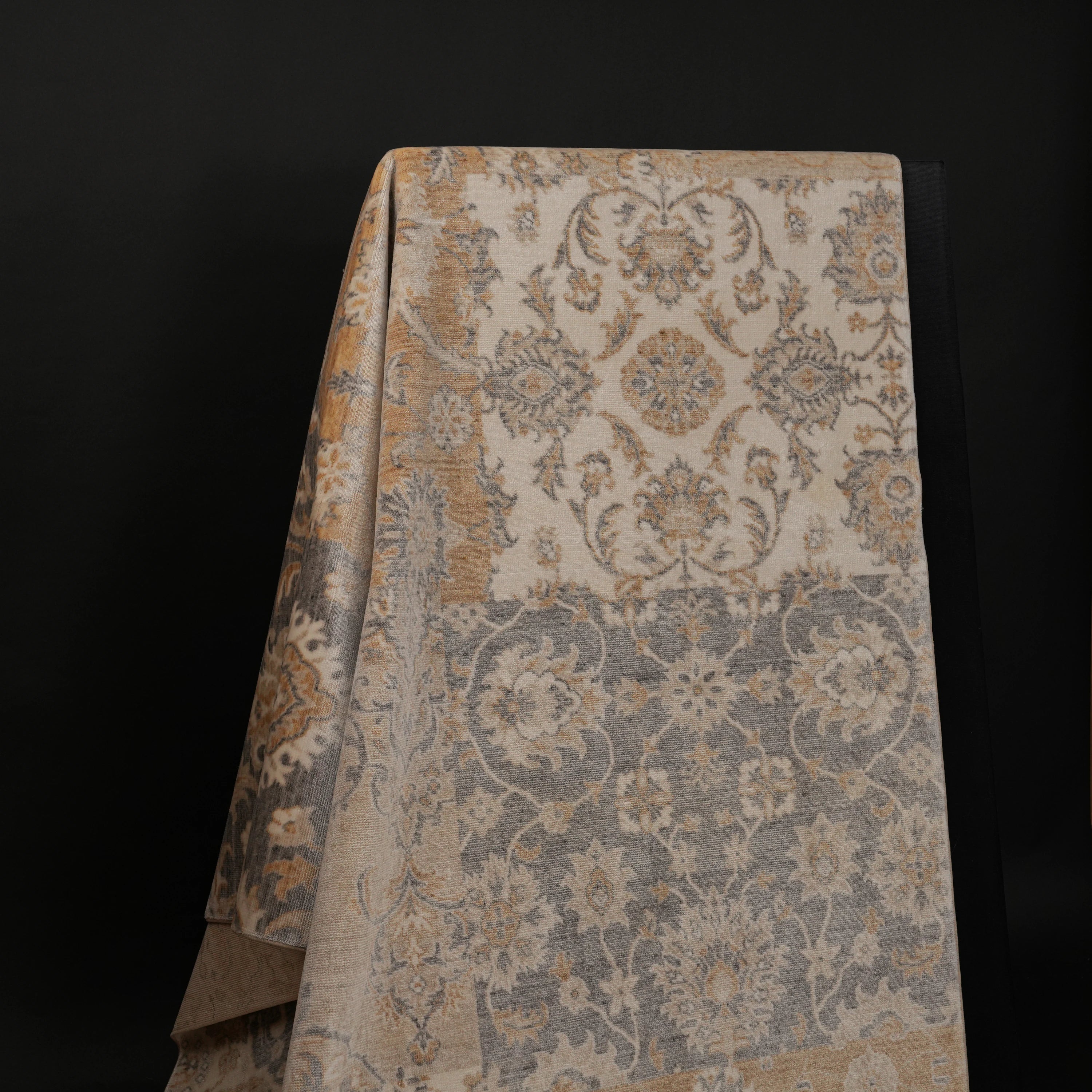 Günyolu Series Patchwork Patterned Beige Loom-Woven Natural Rug