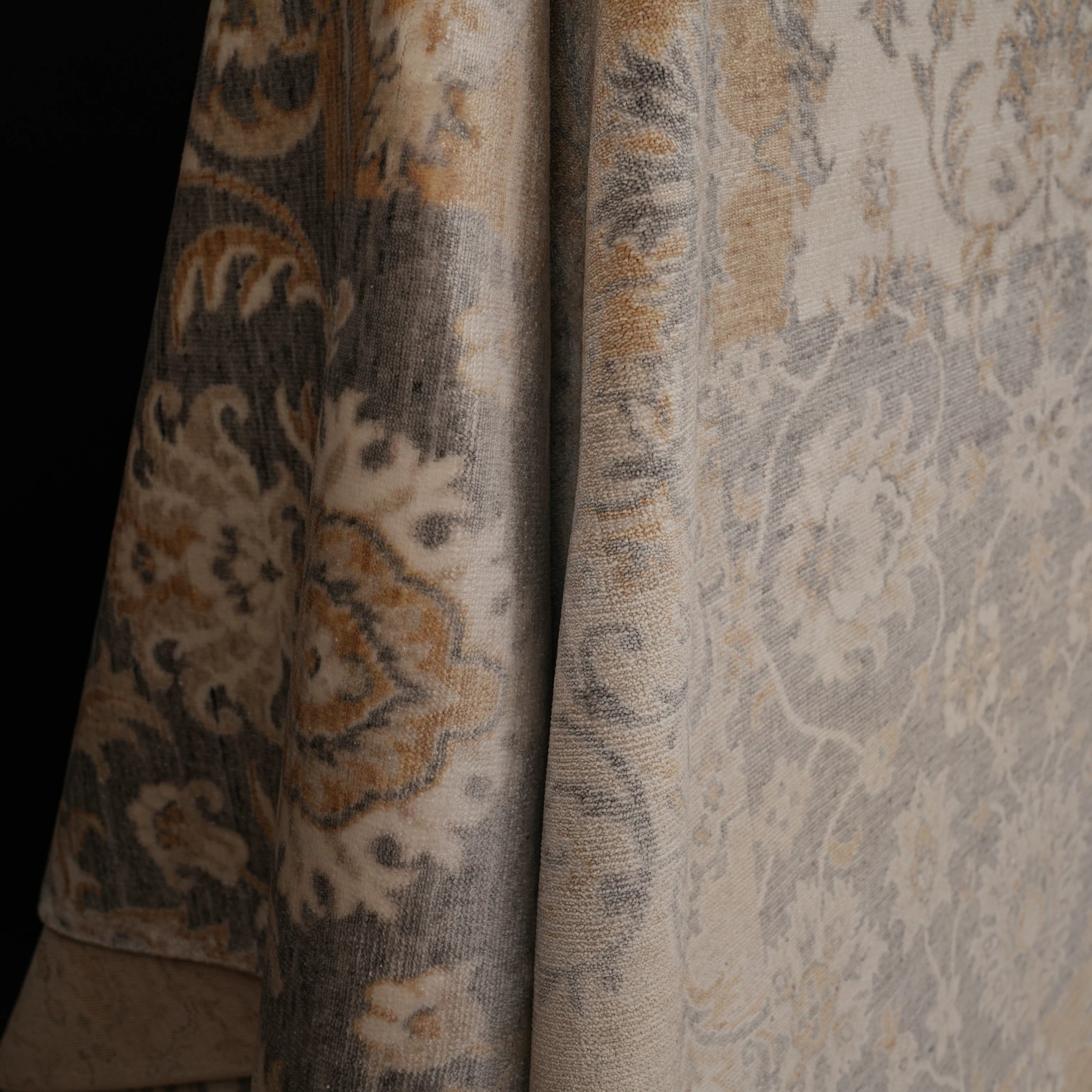 Günyolu Series Patchwork Patterned Beige Loom-Woven Natural Rug