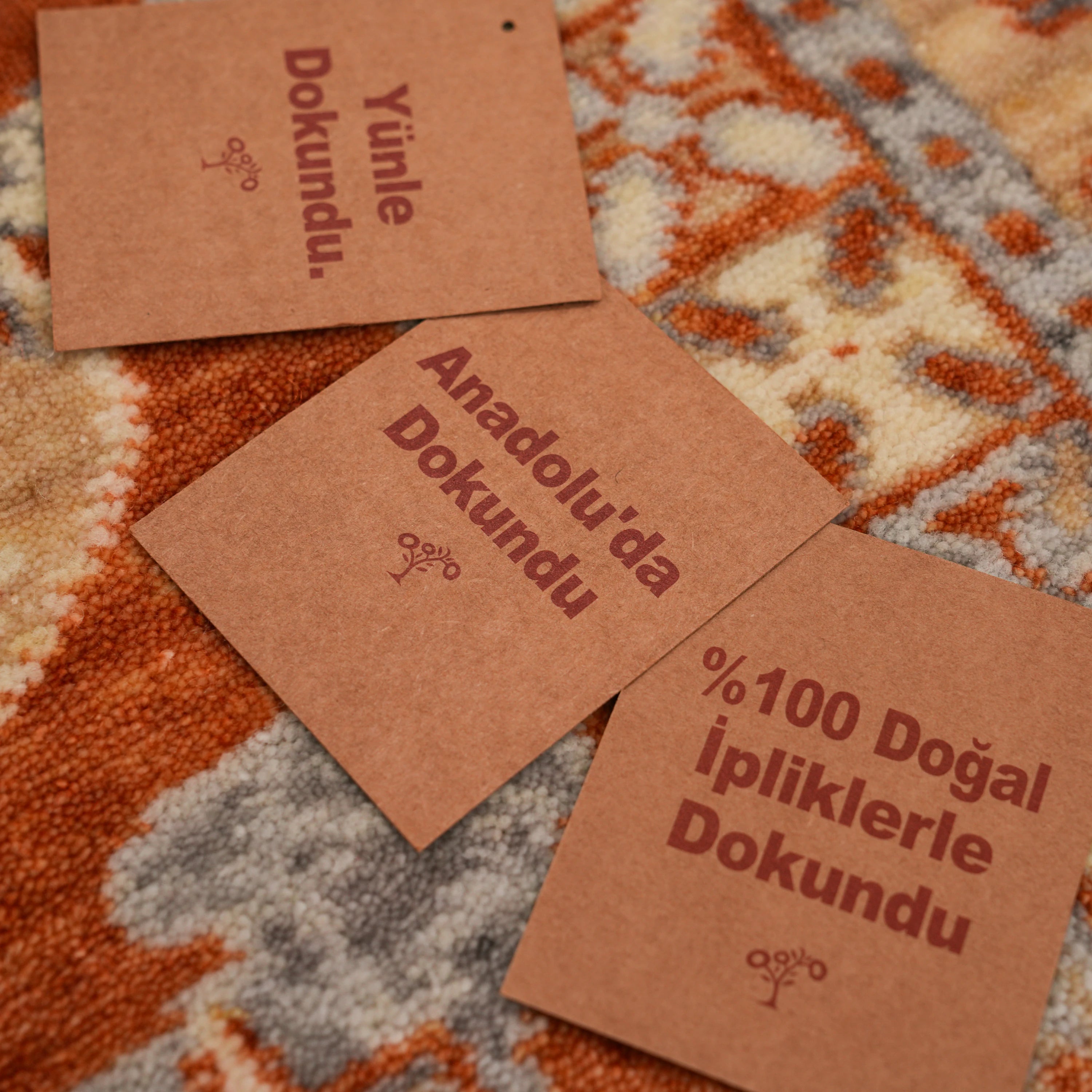 Günyolu Series Pazırık Patterned Terra Loom-Woven Natural Rug