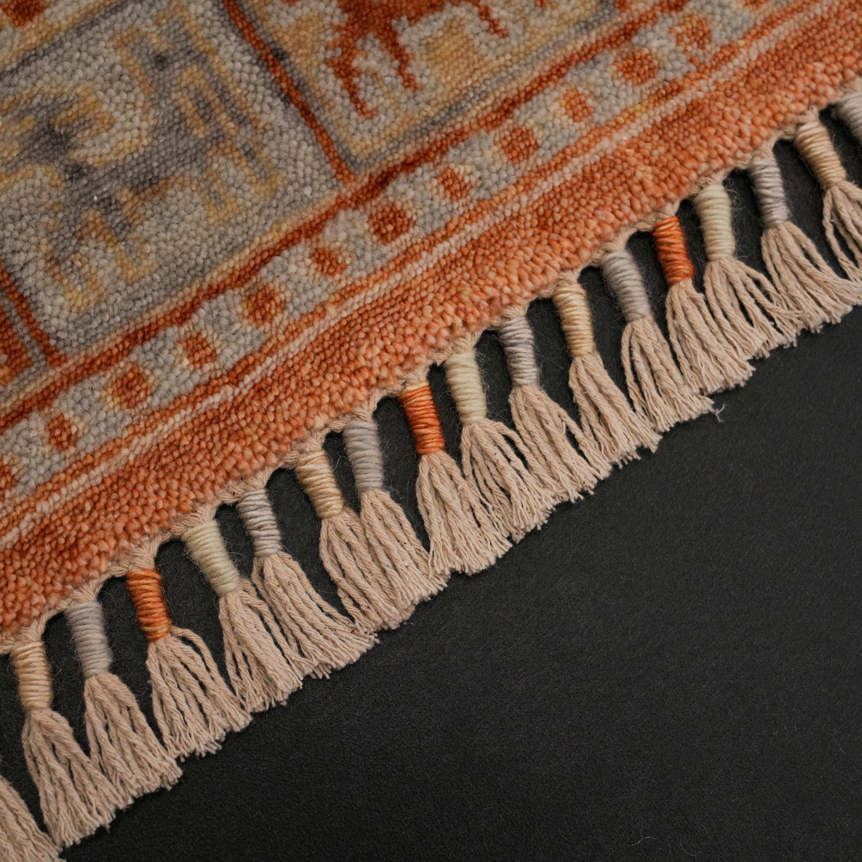 Günyolu Series Pazırık Patterned Terra Loom-Woven Natural Rug